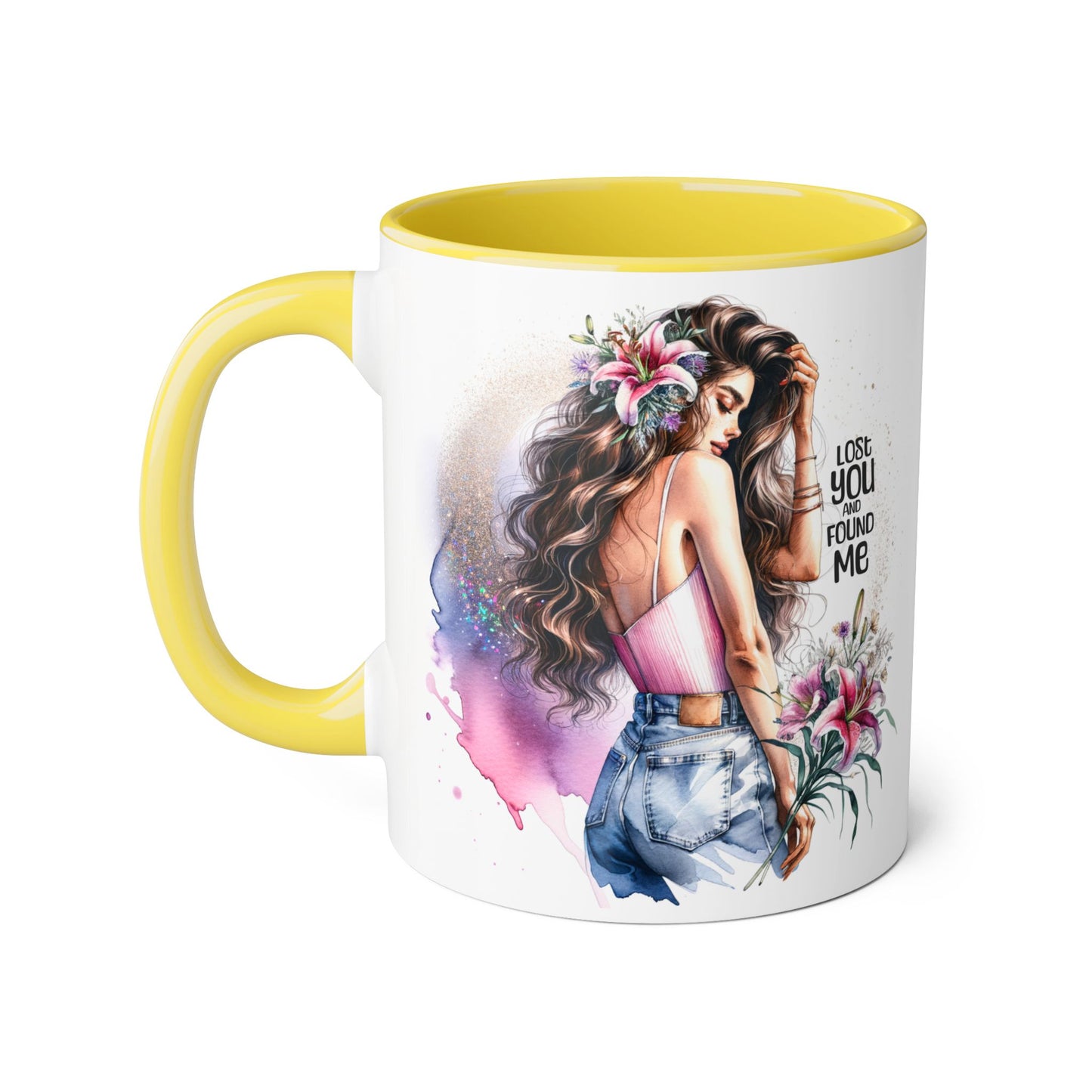 Lost You and Found Me Bohemian Accent Mugs - Lose You Found Me | Artistic Coffee Cup, Unique Gift, Decorative Drinkware, Floral Theme, Stylish Tea Mug