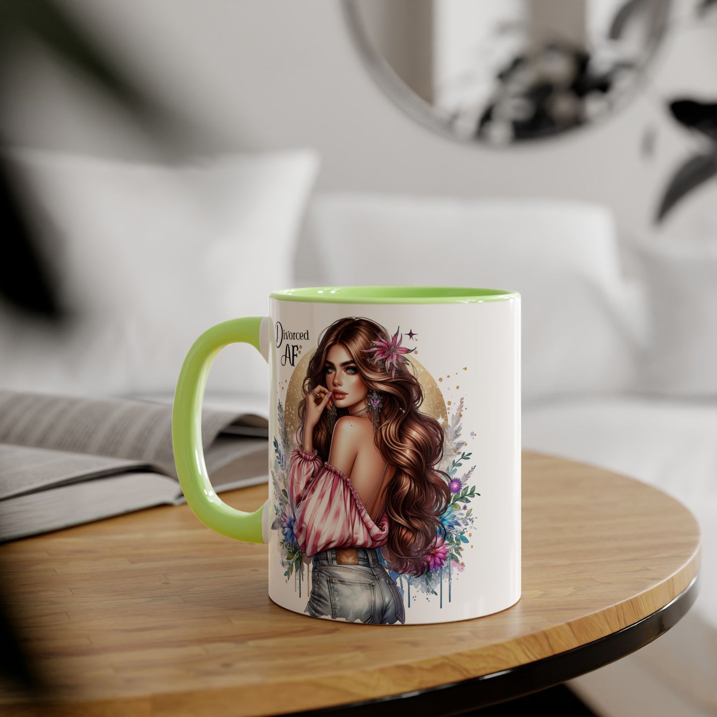 Empowered Diva Mug-Divorced AF, 11oz - Dreamy Floral Design, Perfect Gift for Divorced Friends, Birthday, Self-Care, Coffee Lovers