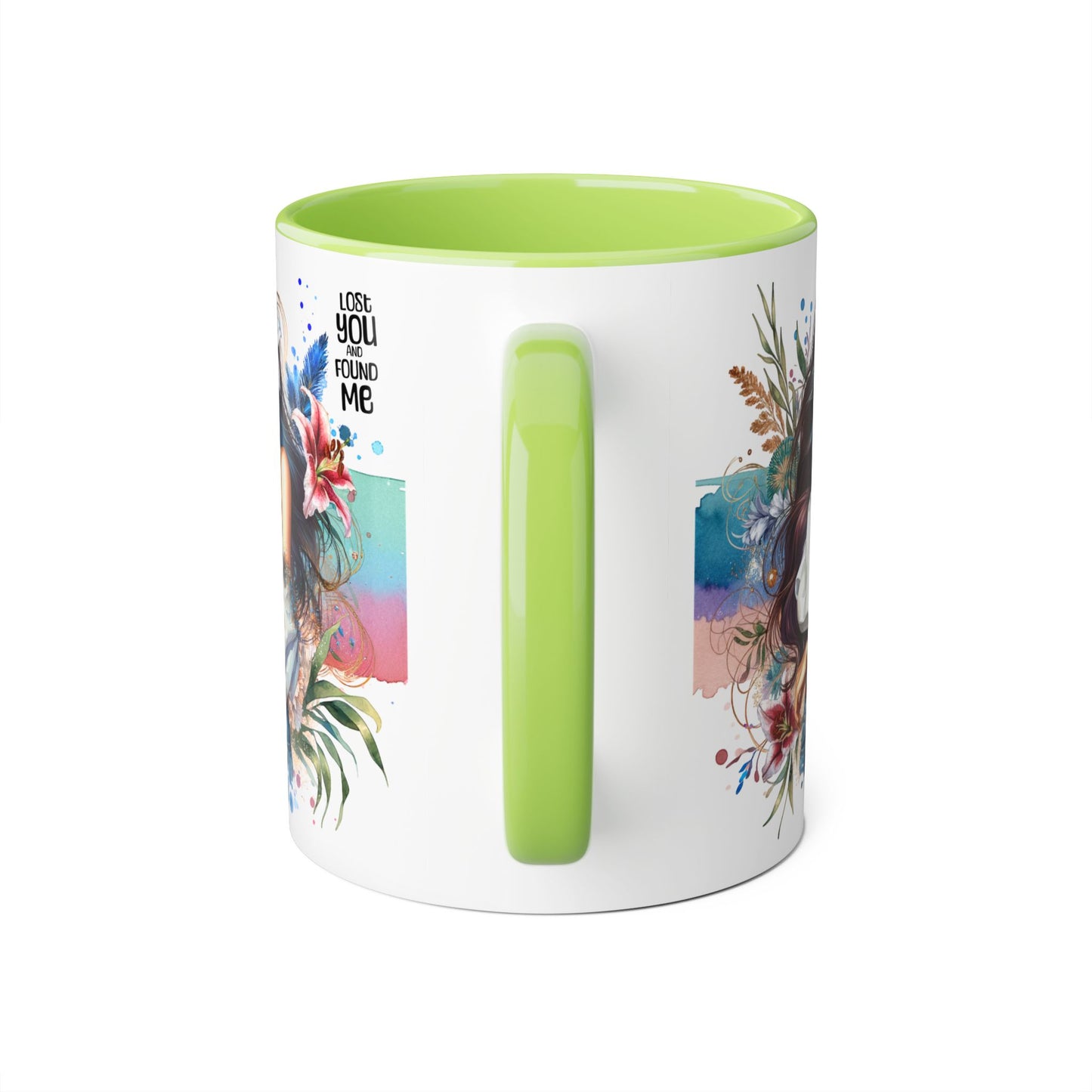 Lost You and Found Me Bohemian Accent Mug | Inspirational Gift for Her | Floral Coffee Cup | Unique Tea Mug | Art Lover's Drinkware