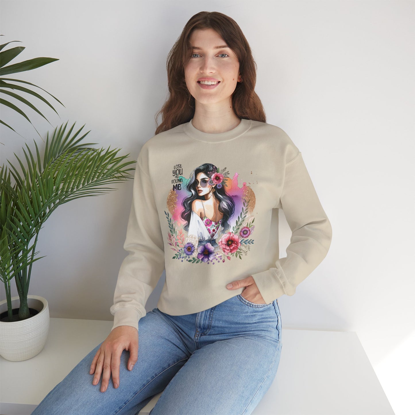 Lost You And Found Me Bohemian Floral Sweatshirt | You Are Beautiful | Cozy Unisex Crewneck for Women, Gift for Her, Casual Wear, Spring Fashion