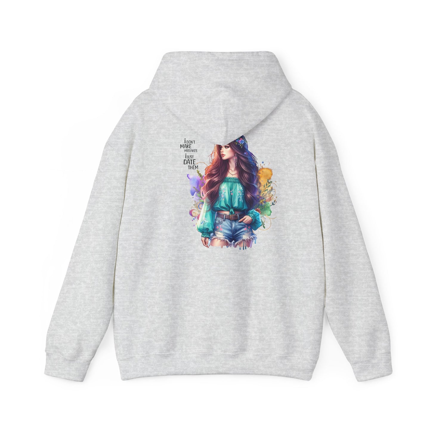 I Don`t Make Mistakes, I Just Date Them Vibrant Artistic Hoodie - Unisex Heavy Blend™ Hooded Sweatshirt, Casual Wear, Gifts for Art Lovers, Cozy Lounging, Unique Fashion