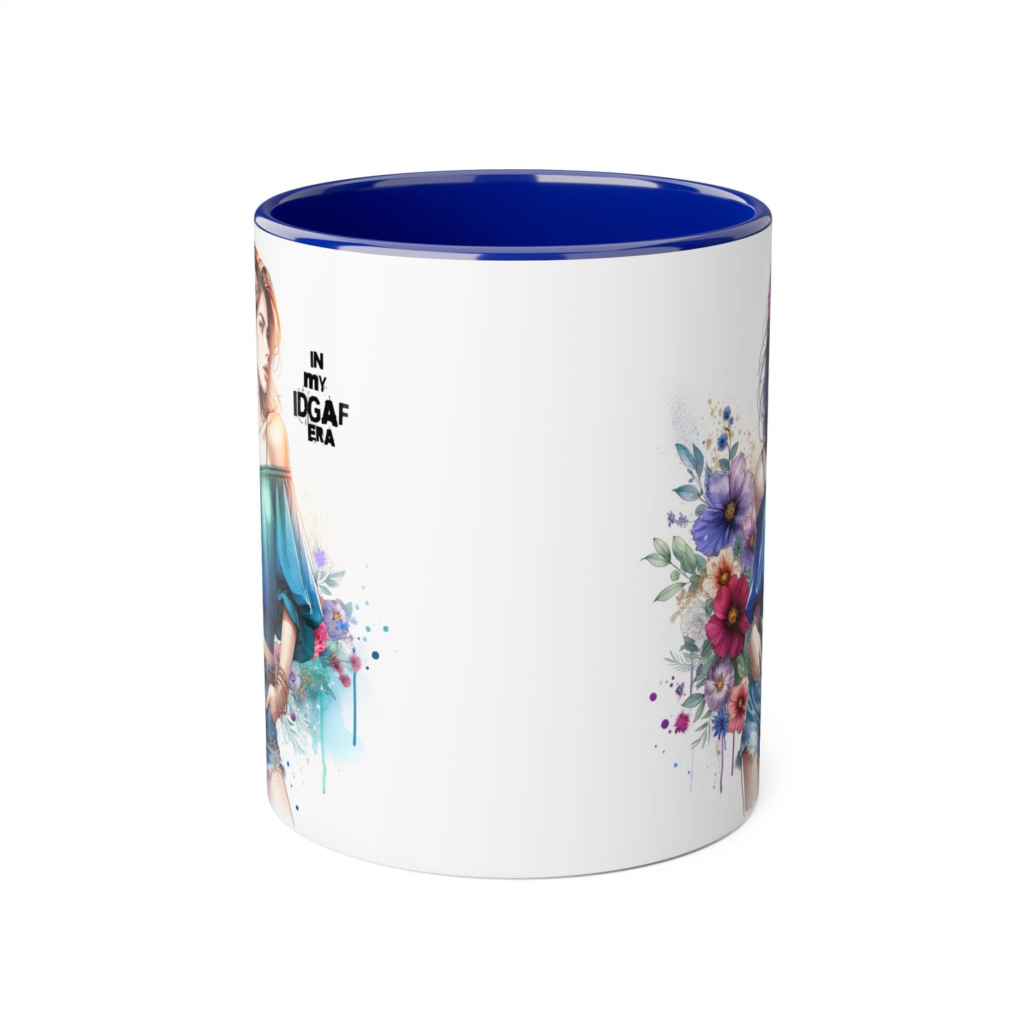 IDGAF Floral Accent Mug - Stylish Coffee Mug for Sassy Souls, Gift for Friends, Unique Home Decor, Perfect for Birthdays, Fun Collectible