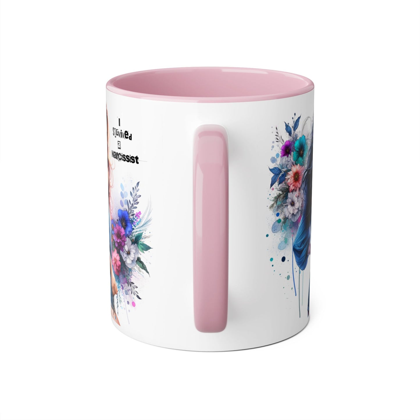 Bold Floral Accent Mug, 11oz - Perfect Gift for Coffee Lovers, Home Decor, Birthday Present, self-care gift, Inspirational Quote Mug