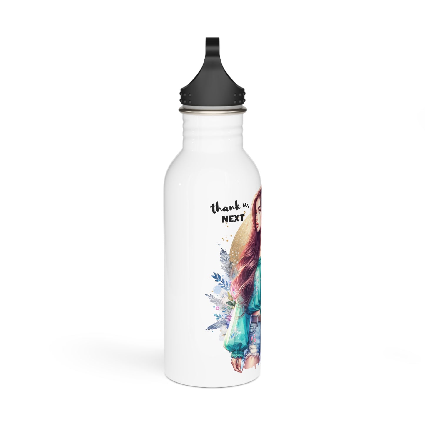 Thank U, Next Bohemian Style Stainless Steel Water Bottle - Eco-Friendly Hydration, Reusable Gift, Inspirational Design, Nature Lover, Travel Accessory