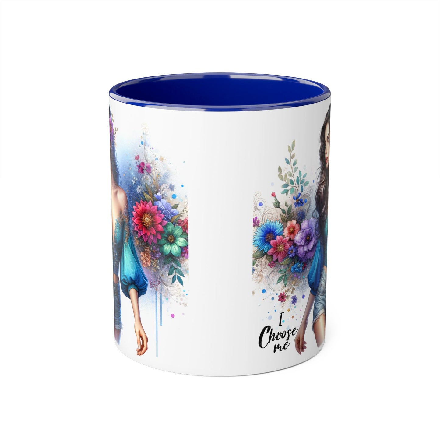 I Choose Me Boho Floral Accent Mug, Choose Me Coffee Cup, Unique Gift for Her, Art Mug, Colorful Drinkware