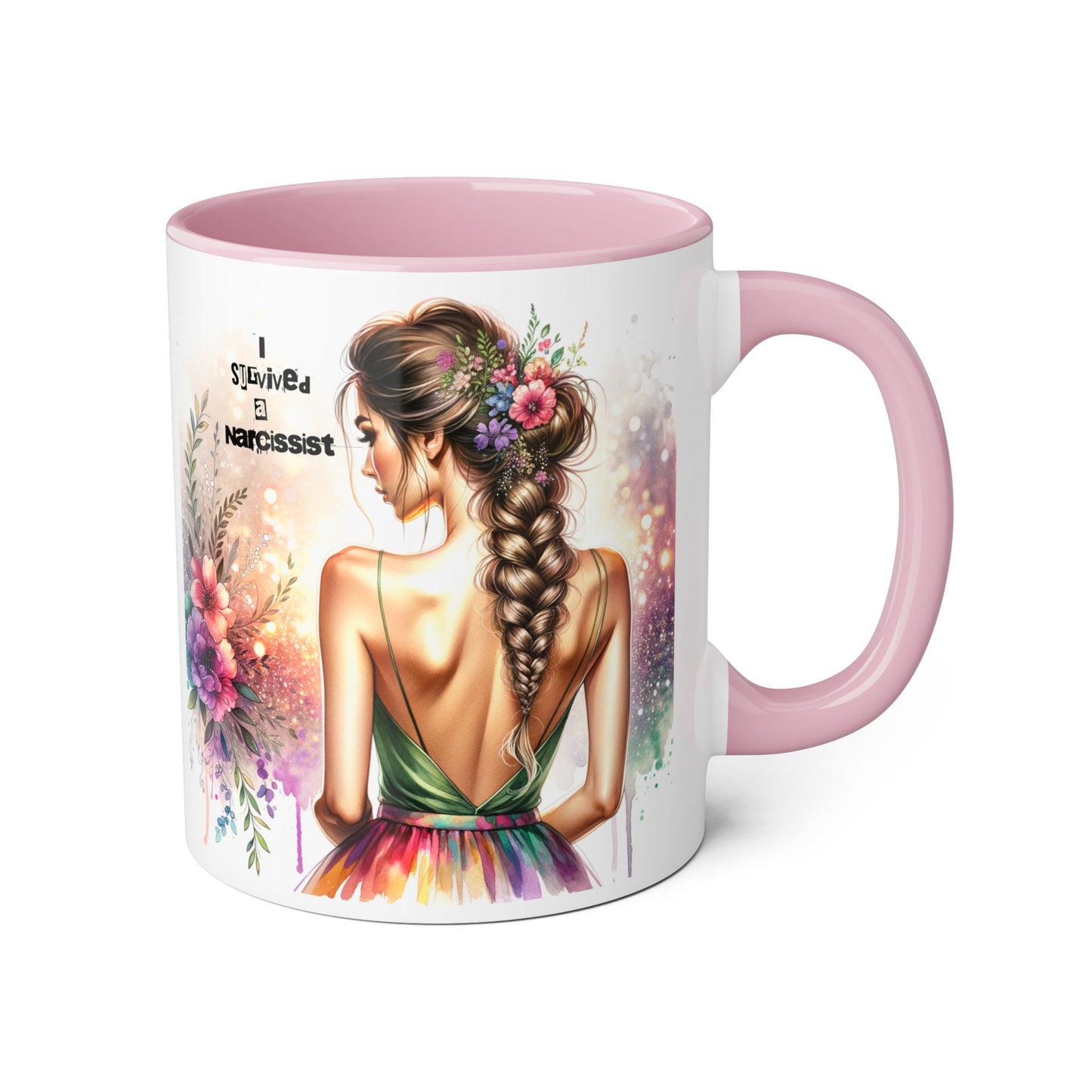 Colorful Floral Accent Mug