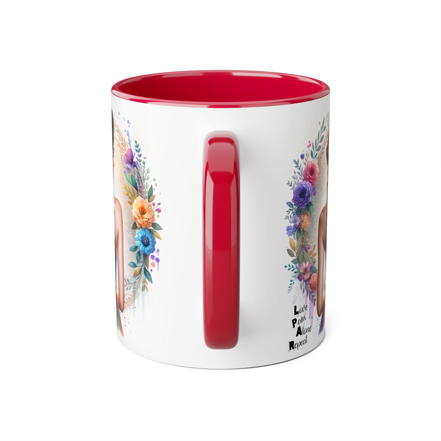 Artistic Accent Mug, Floral Coffee Cup, Unique Gifts for Her, Inspirational Drinkware, Love Yourself Mugs, Boho Style