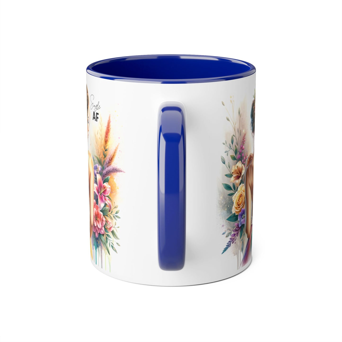 Colorful Floral Accent Mug with Inspirational Quote