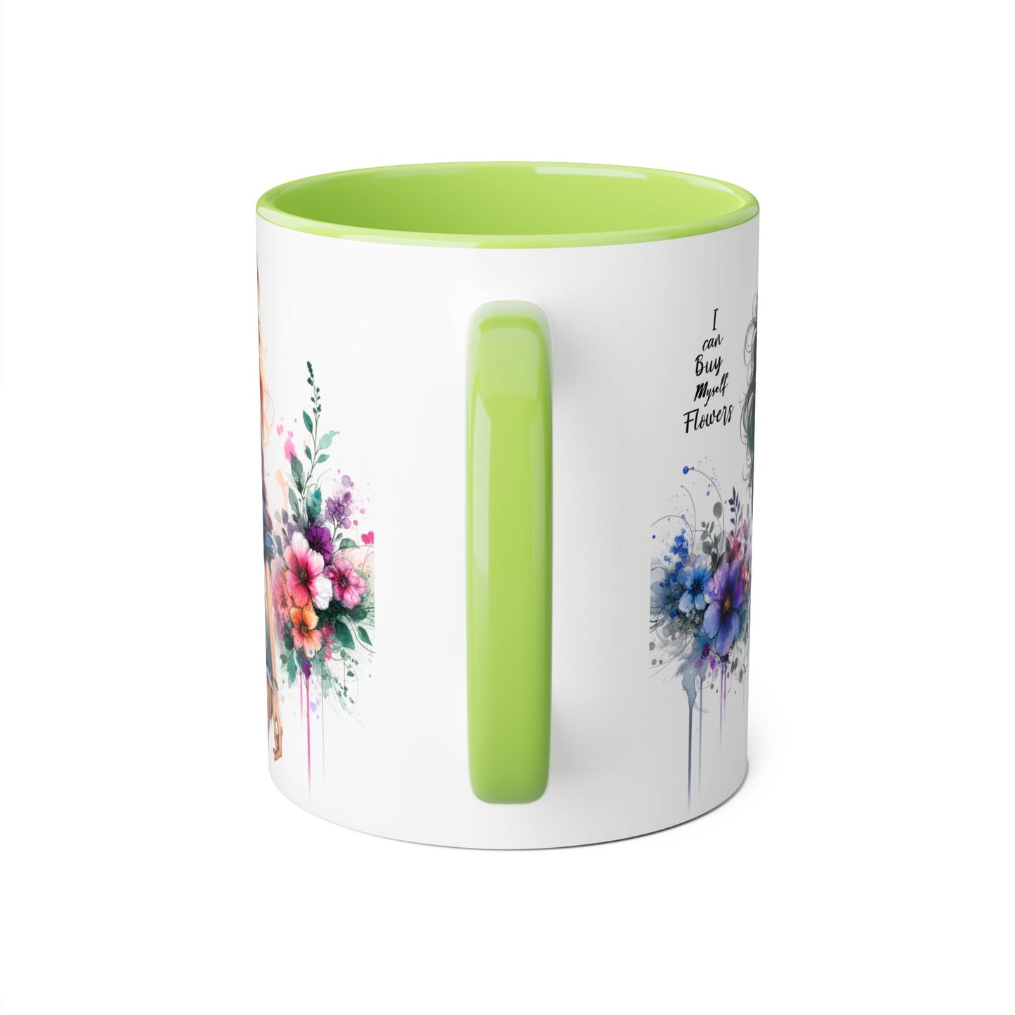 I Can Buy Myself Flowers Floral Twist Coffee Mug, Art Mug, Gift for Her, Creative Home Decor, Birthday Mug, Inspirational Drinkware, Busy with Flowers
