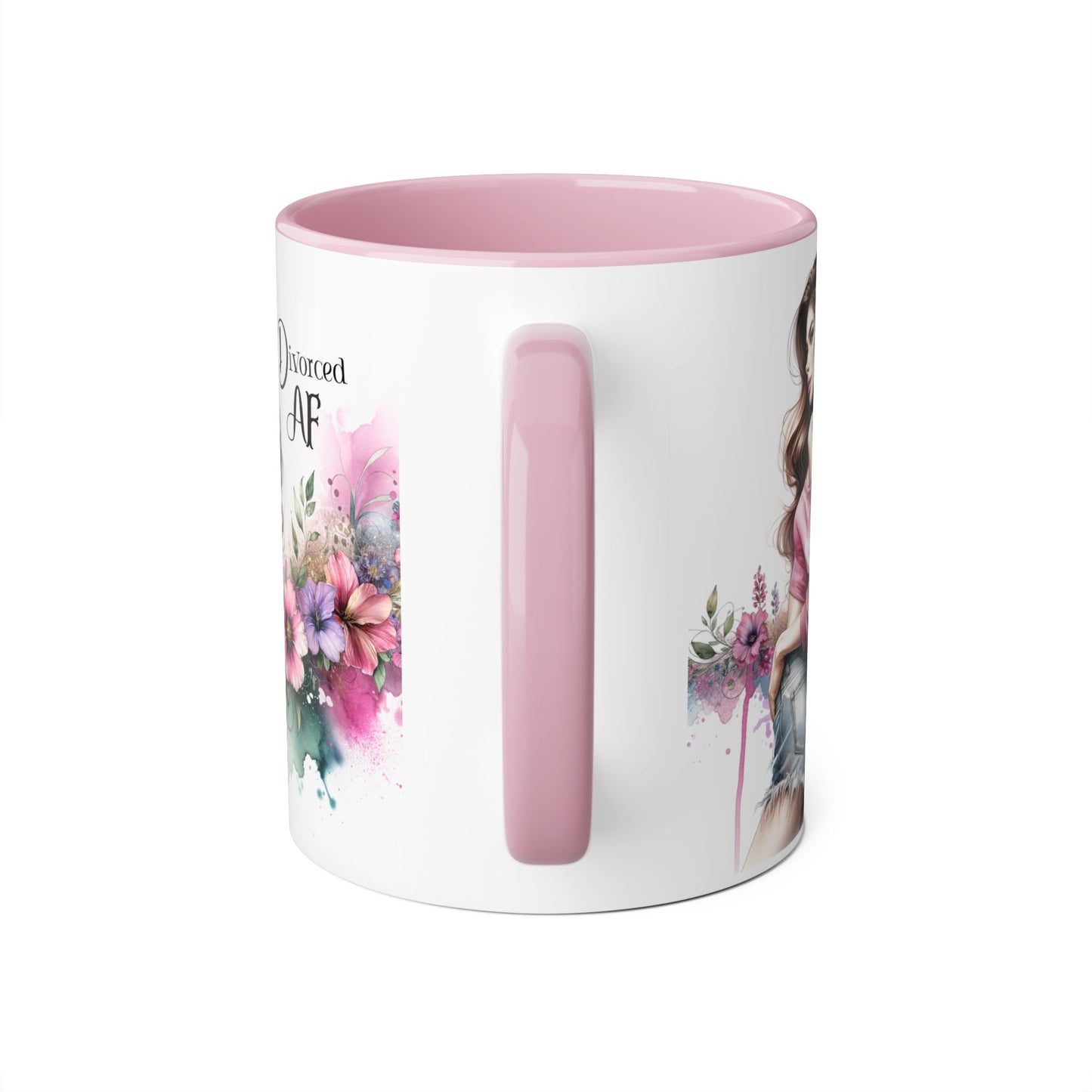 Divorced AF Accent Mug | Gift for Newly Divorced Friends | Sassy Coffee Cup | Floral Design | Unique Divorce Party Favor