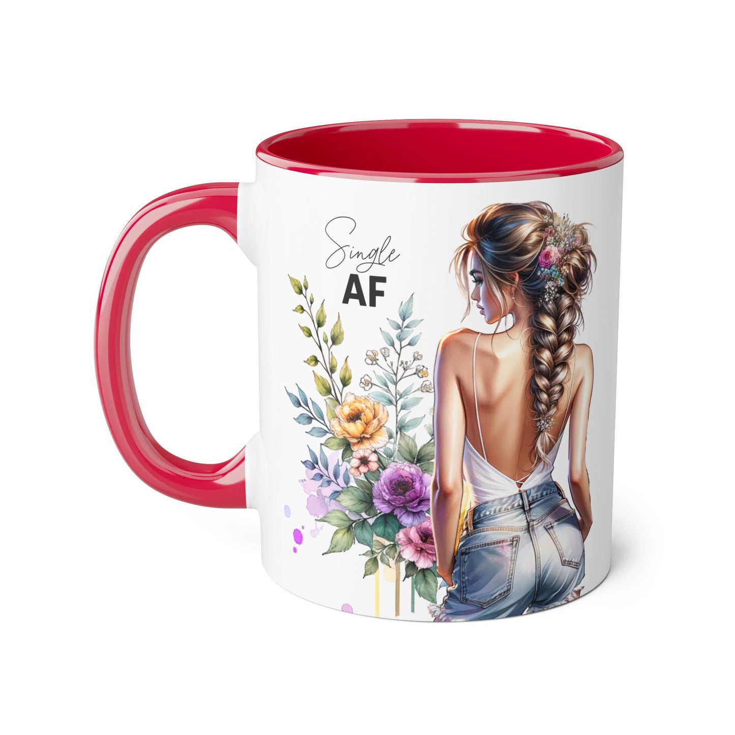 Single AF Chic Floral Accent Mug for Single Ladies | Perfect Gift for Birthdays, Weddings, or Just Because