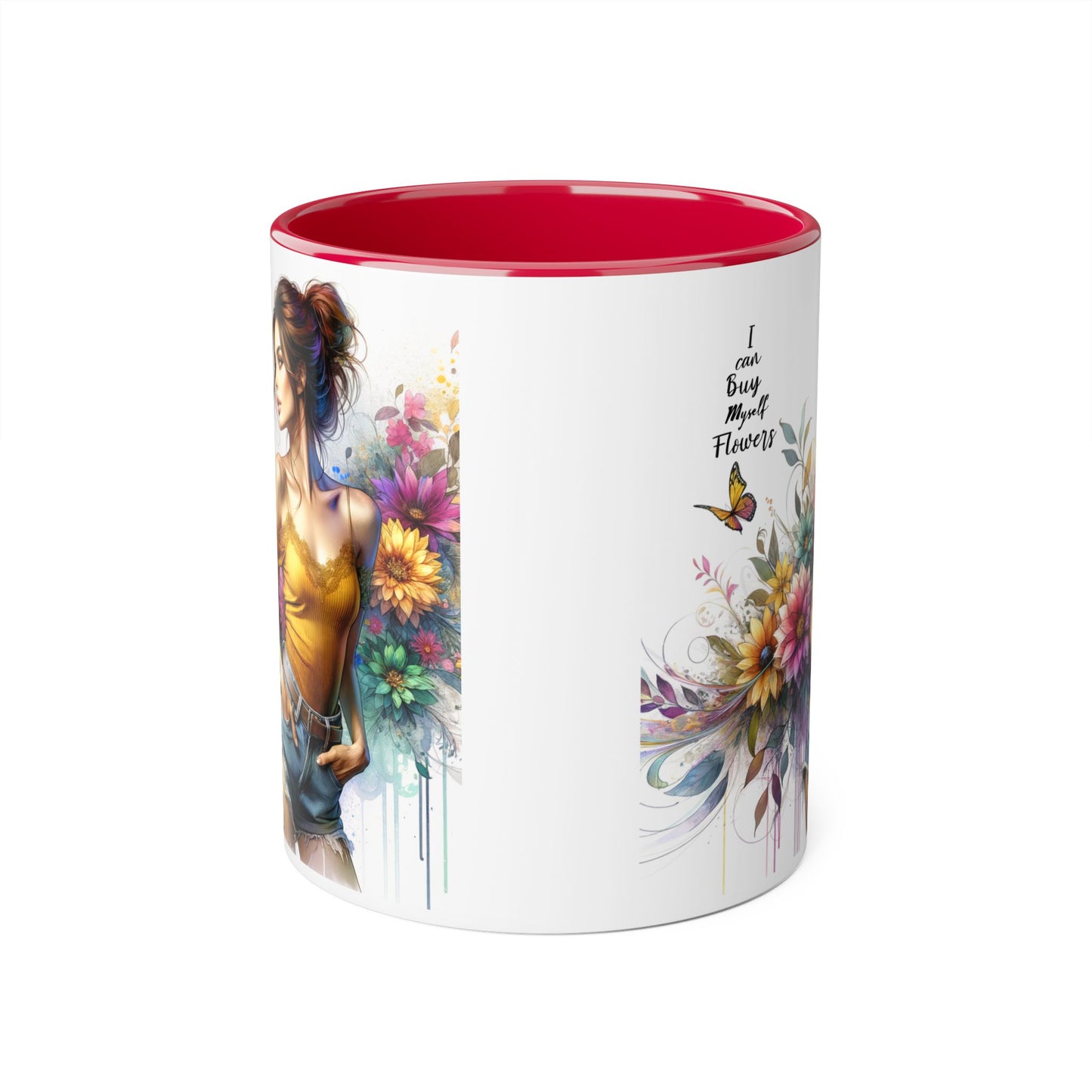 I Can Buy Myself Flowers Floral Vibes Coffee Mug, Art Mug for Flower Lovers, Gift for Gardeners, Birthday Mug, Home Decor