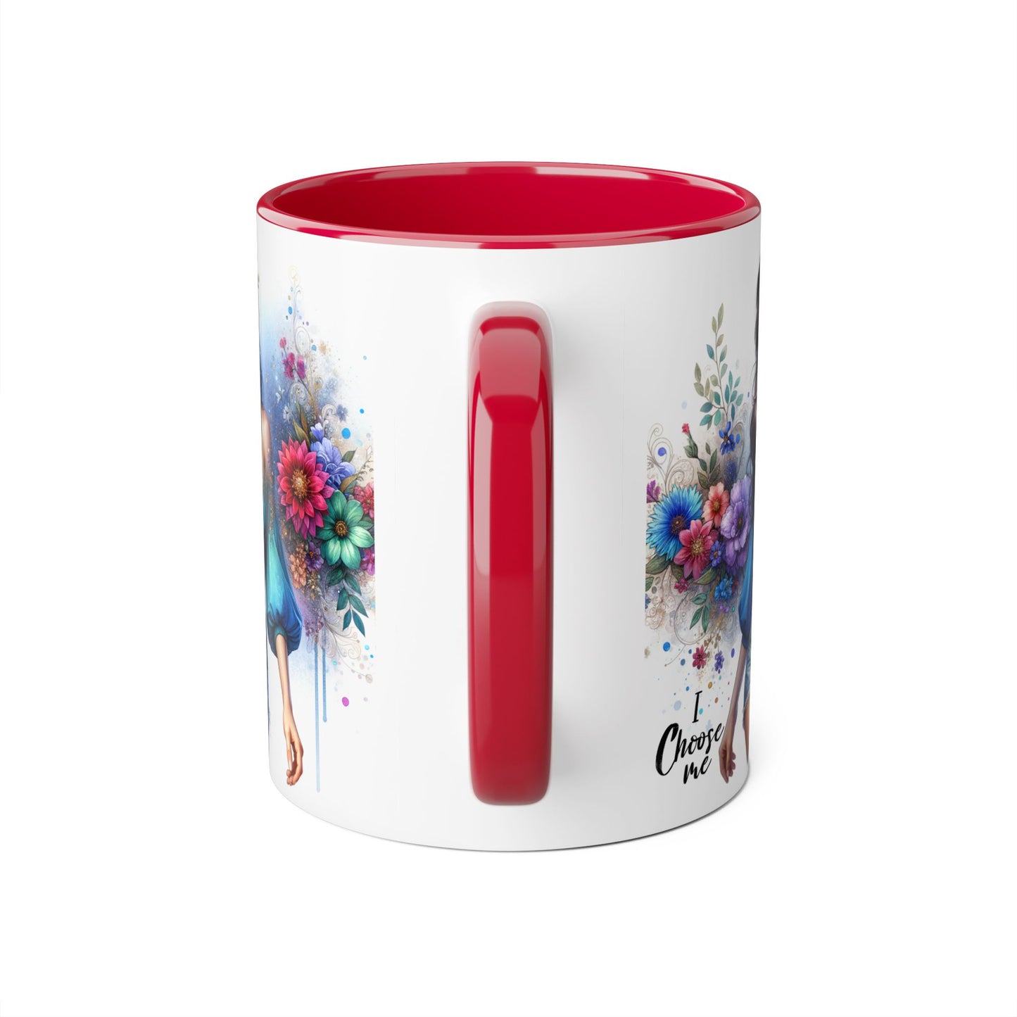I Choose Me Boho Floral Accent Mug, Choose Me Coffee Cup, Unique Gift for Her, Art Mug, Colorful Drinkware