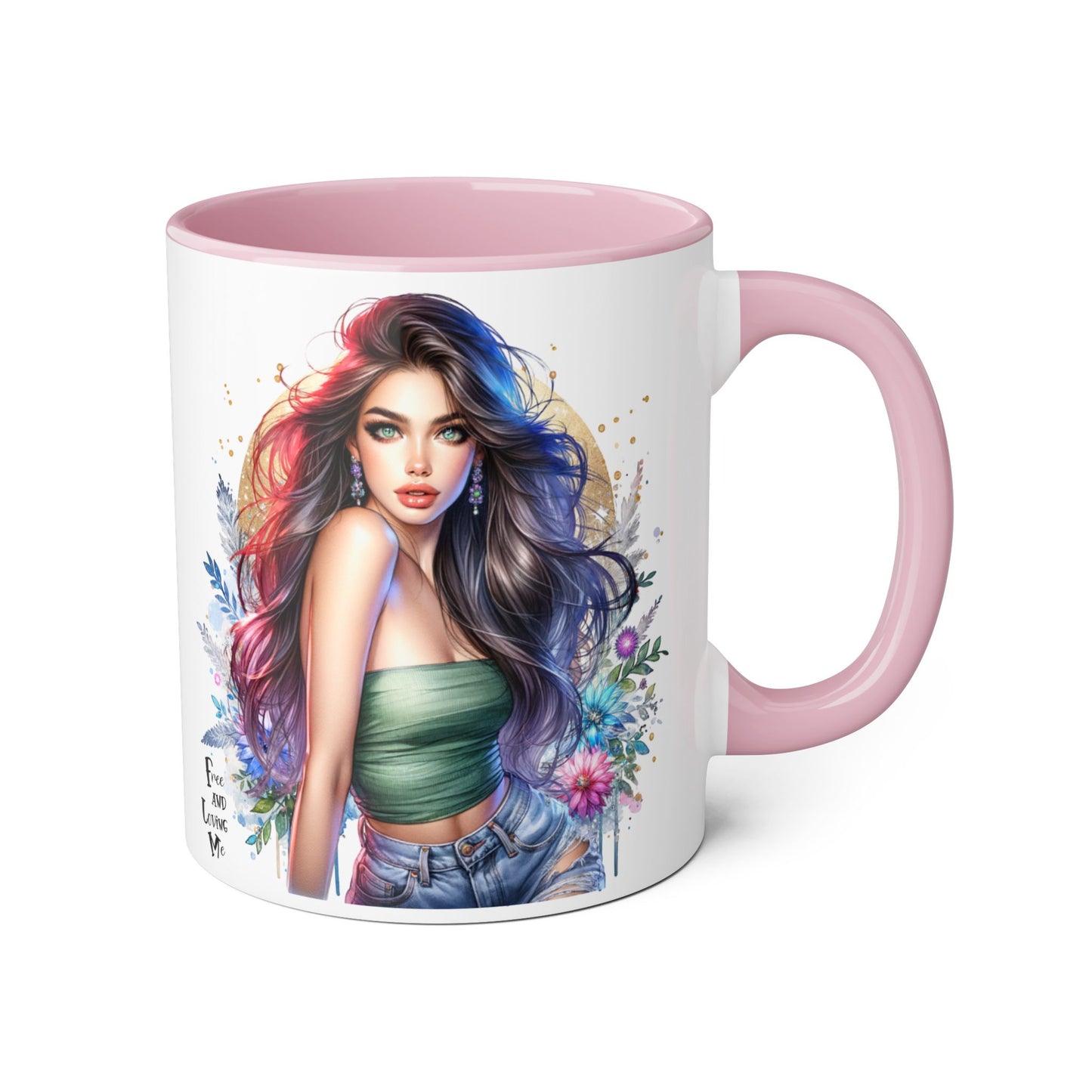 Bohemian Accent Mugs, Artistic Coffee Cup, Colorful Floral Mug, Gift for Her, Unique Art Collection, Cozy Vibe