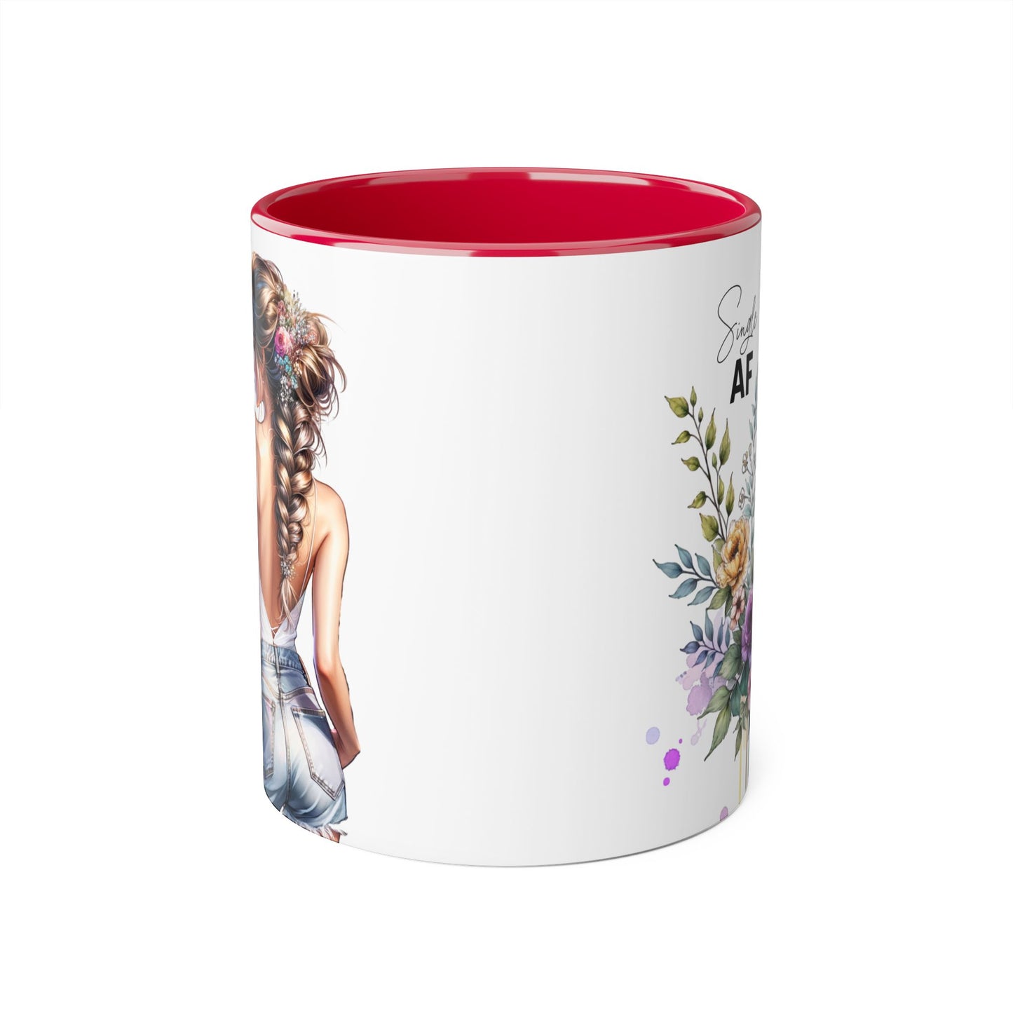 Single AF Chic Floral Accent Mug for Single Ladies | Perfect Gift for Birthdays, Weddings, or Just Because