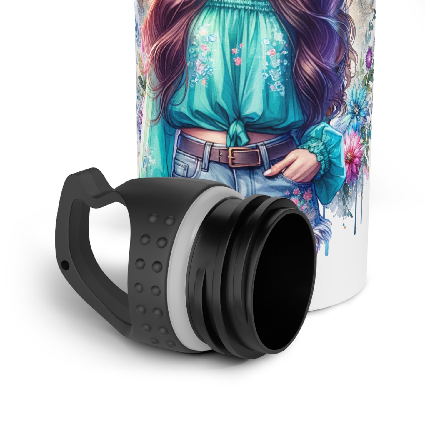 Thank U, Next Bohemian Style Stainless Steel Water Bottle - Eco-Friendly Hydration, Reusable Gift, Inspirational Design, Nature Lover, Travel Accessory