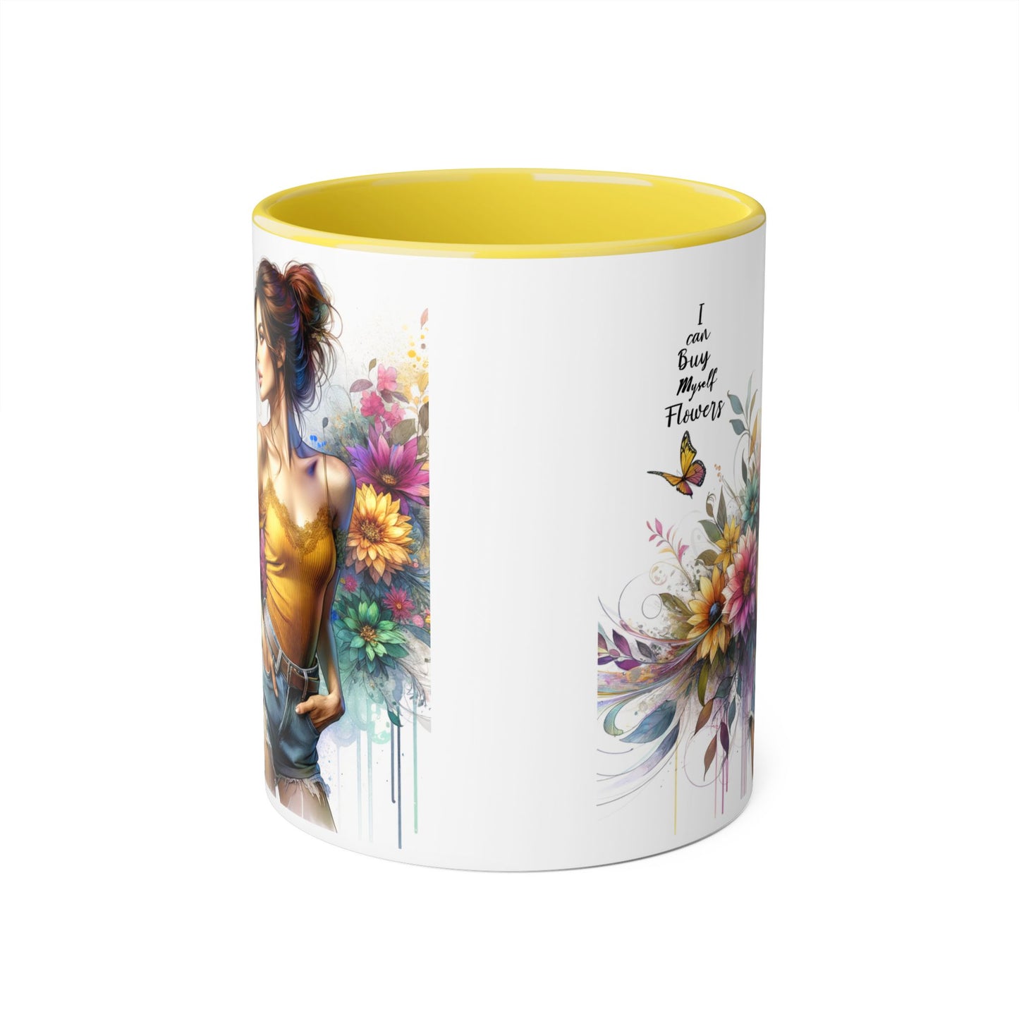 I Can Buy Myself Flowers Floral Vibes Coffee Mug, Art Mug for Flower Lovers, Gift for Gardeners, Birthday Mug, Home Decor
