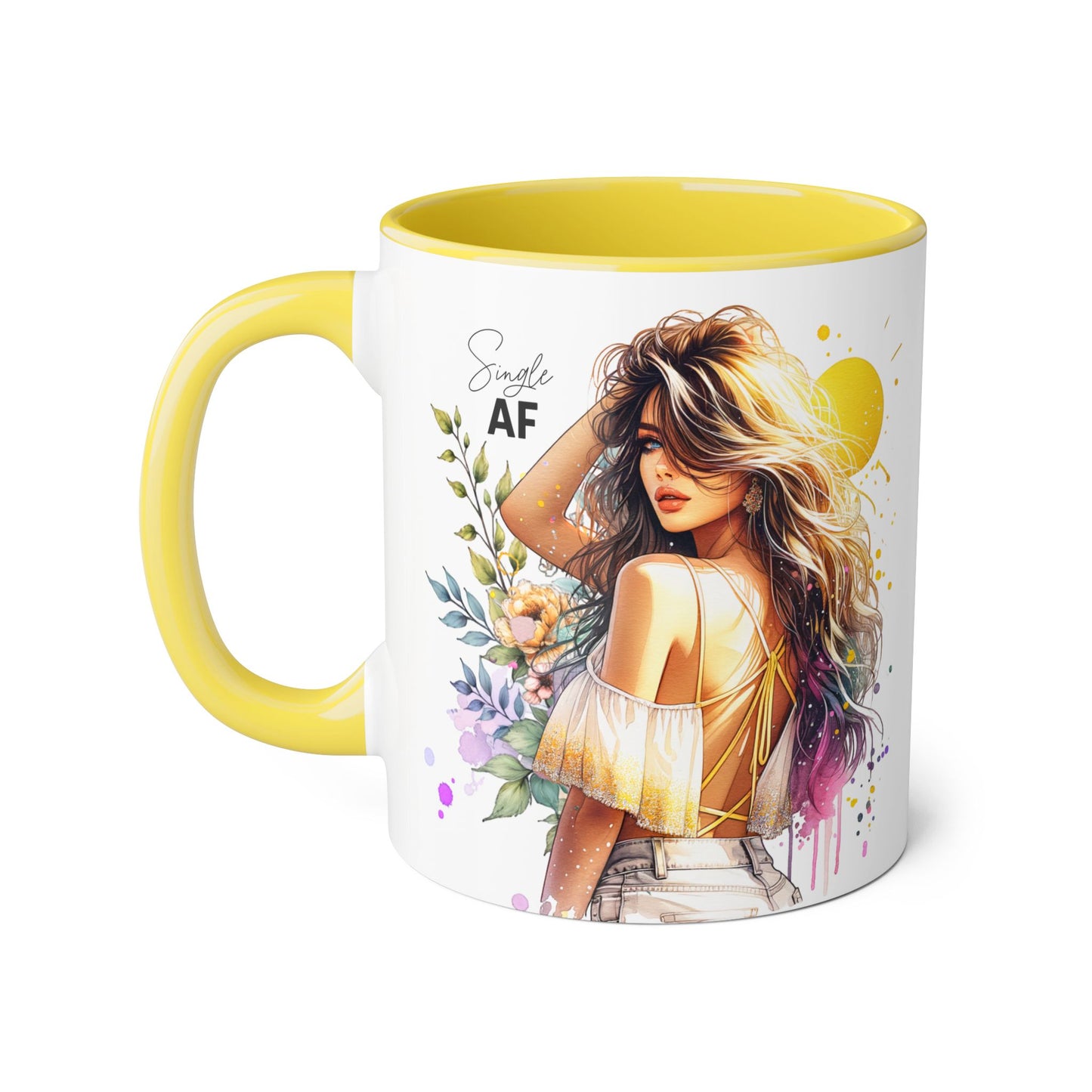 Single AF Chic Single AF Mug | Trendy Coffee Cup for Single Mood | Perfect Gift for Friends, Birthdays, Housewarming, Inspirational Decor
