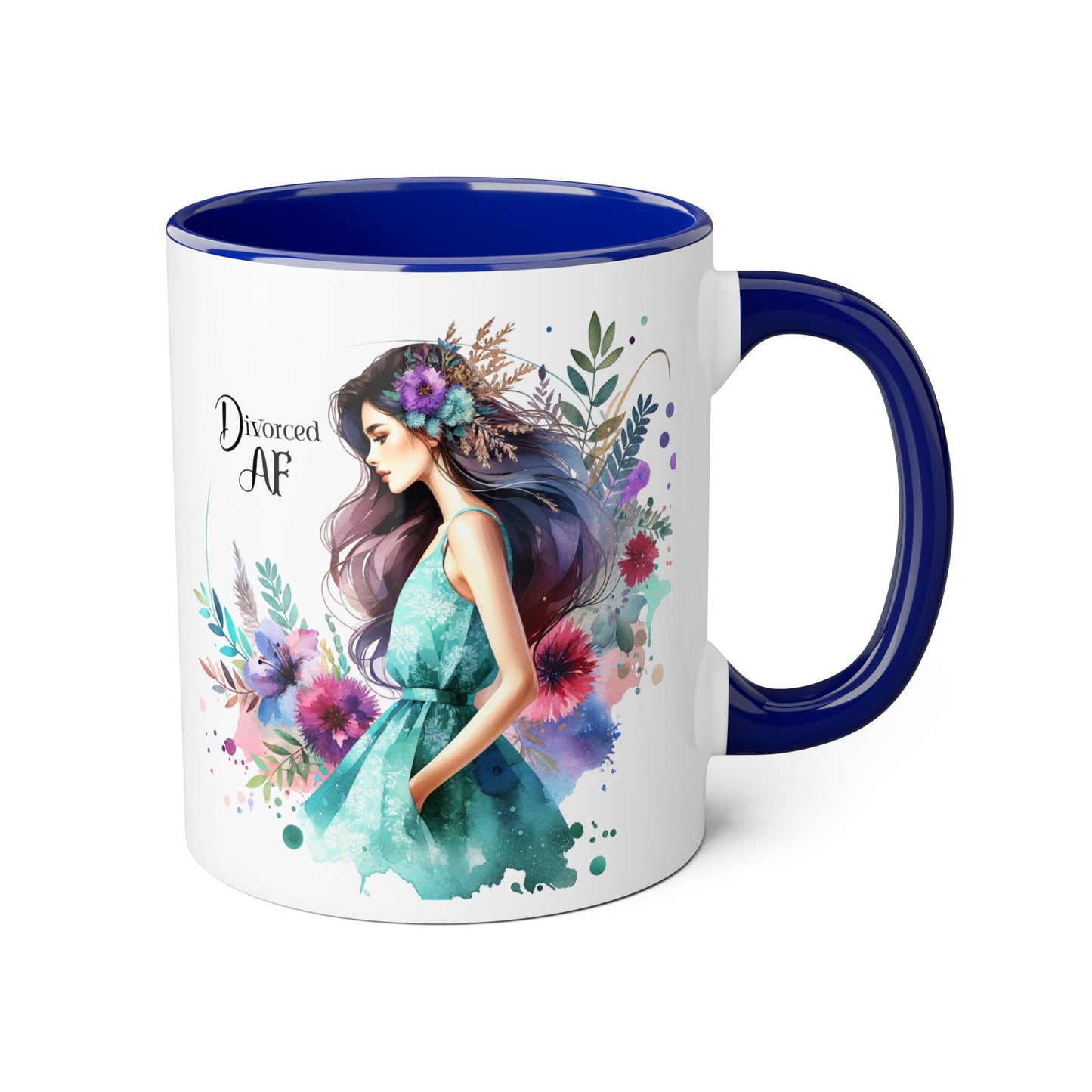 Divorced AF Accent Mug - Inspirational Coffee Cup, Unique Gift for Newly Divorced, Motivational Drinkware, Self-Care Mug