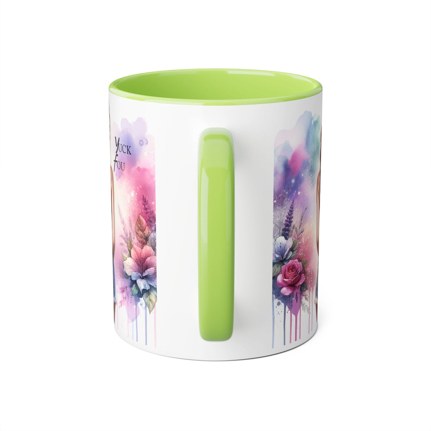Colorful Floral Accent Mug | Yuck Fou Coffee Cup | Unique Gift for Her, Inspirational Drinkware, Fun Tea Mug, Motivational Gift