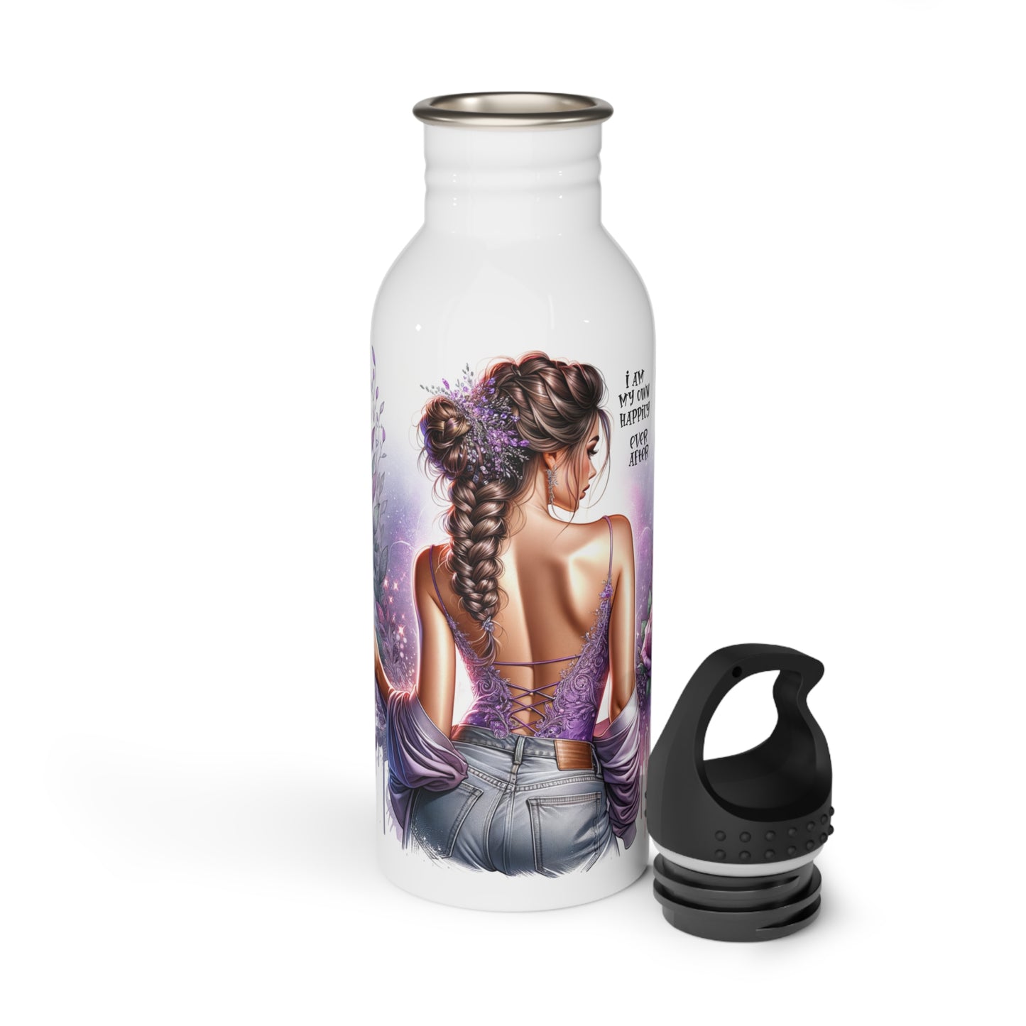 Artistic Stainless Steel Water Bottle - 'I Am My Own Happily Ever After '