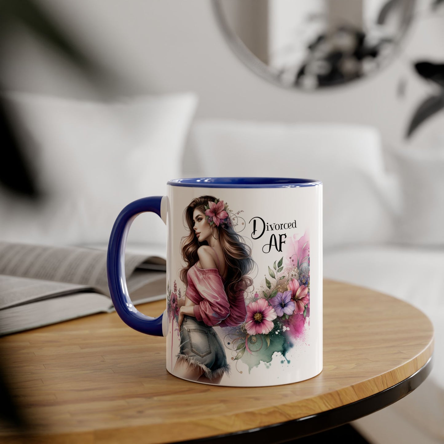 Divorced AF Accent Mug, Empowering Gift for Newly Divorced, Coffee Lover Mug, Inspirational Drinkware, Funny Divorce Humor