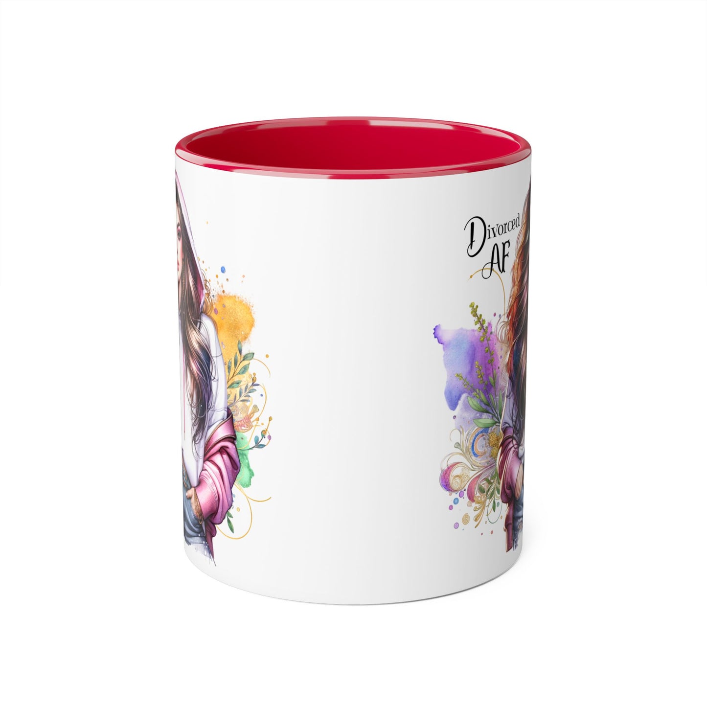 Divorced AF Accent Mug, 11oz - Empowering Coffee Cup for Strong Women, Gift for Divorcee, Self-Care Mug, Celebrate New Beginnings