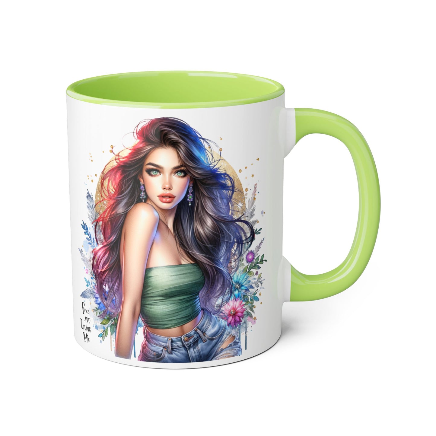 Bohemian Accent Mugs, Artistic Coffee Cup, Colorful Floral Mug, Gift for Her, Unique Art Collection, Cozy Vibe
