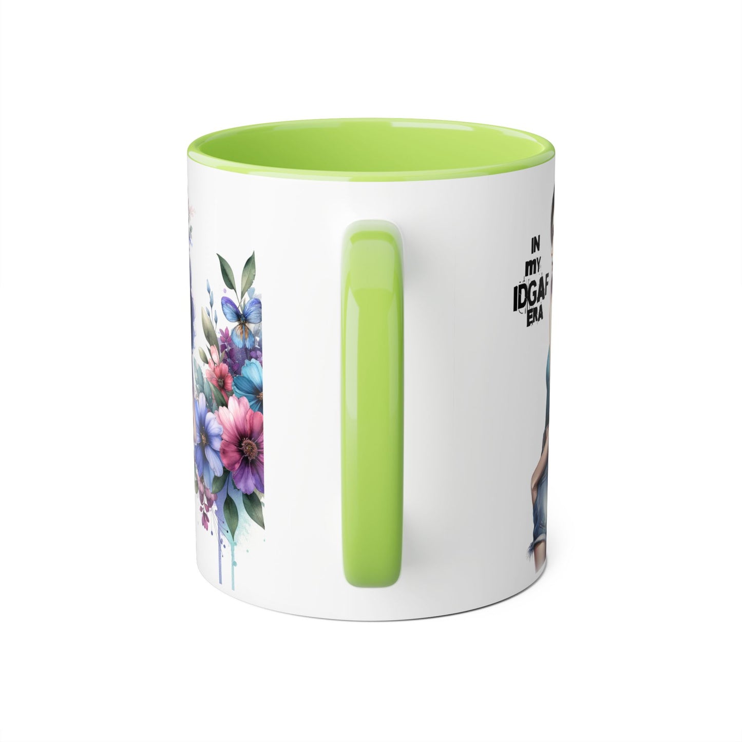 Bold Floral IDGAF Era Mug | Unique Coffee Gift | Retro Vibes | Sassy Tea Cup | Fun Home Decor | Statement Drinkware | 11oz Accent Mug