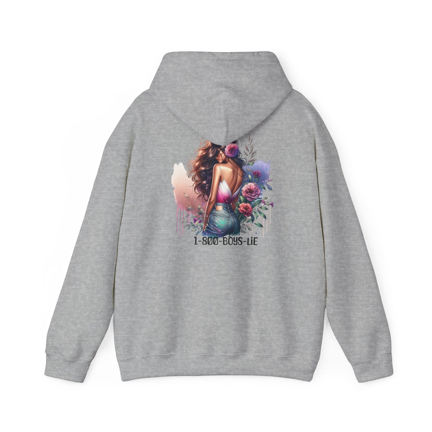 1-800-Boys-Lie Beautiful Floral Mermaid Hoodie - Unisex Heavy Blend™, Perfect for Cozy Days, Gifts, Beach Lovers, Everyday Wear