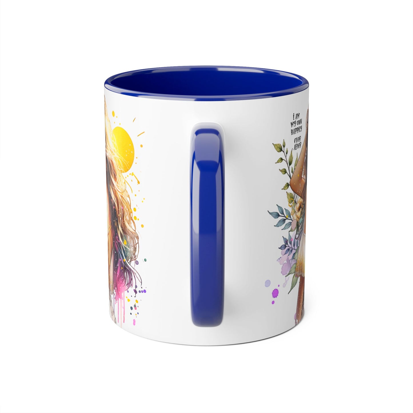 Inspirational Floral Accent Mug - "I Am My Own Happily Ever After " - 11oz