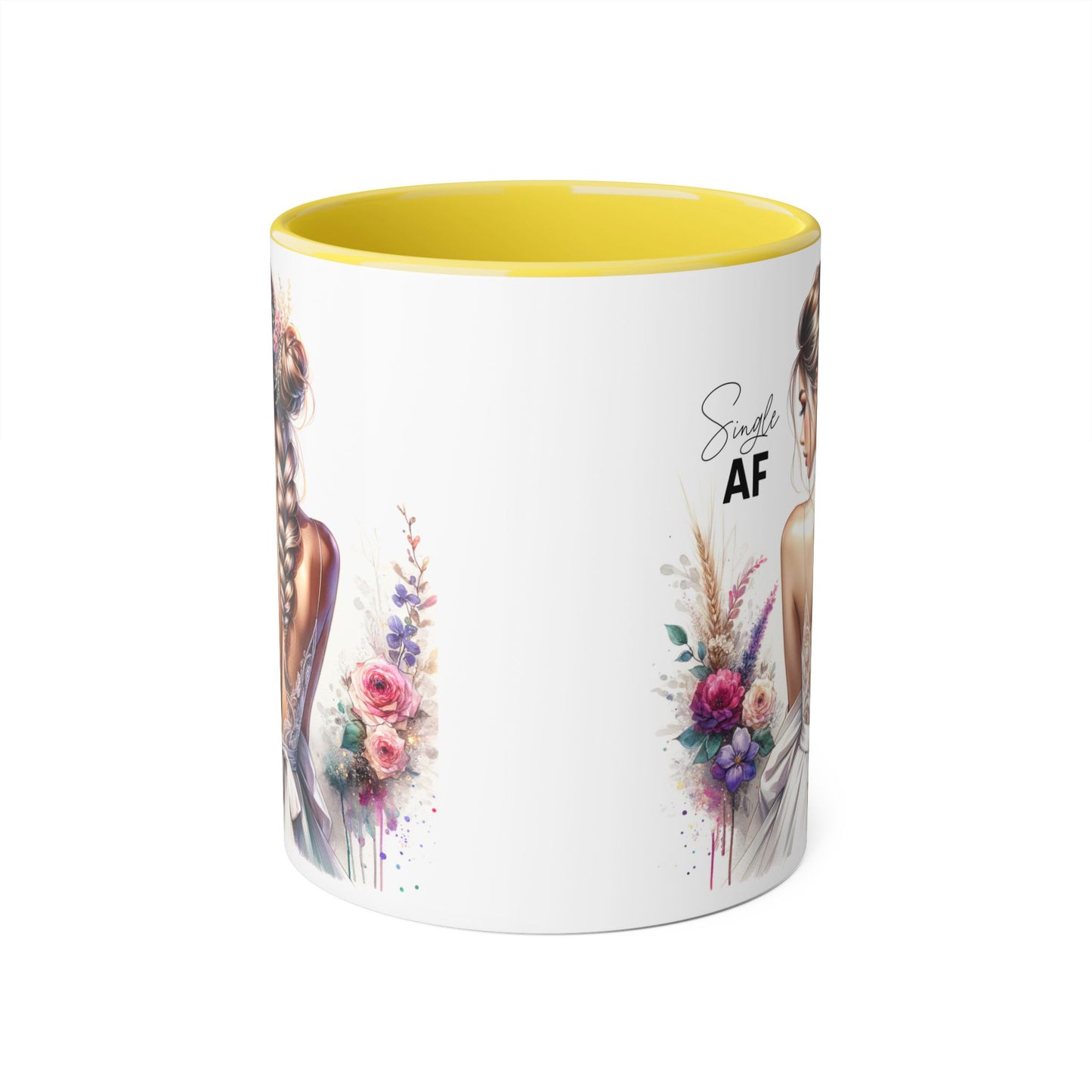 Elegant Floral Accent Mug, Simple AF Coffee Cup, Unique Gifts for Her, Cozy Home Decor, Bridal Shower, Birthday, Everyday Use
