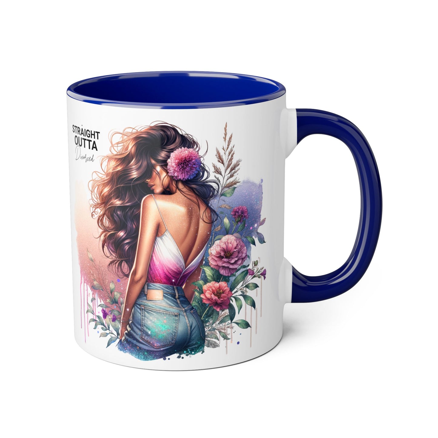 Straight Outta Divorced Humoristic Accent Mug | 11oz Ceramic Coffee Cup for Home, Gift for Friends, Unique Tea Mug, Birthday Gift, Self-Care Décor