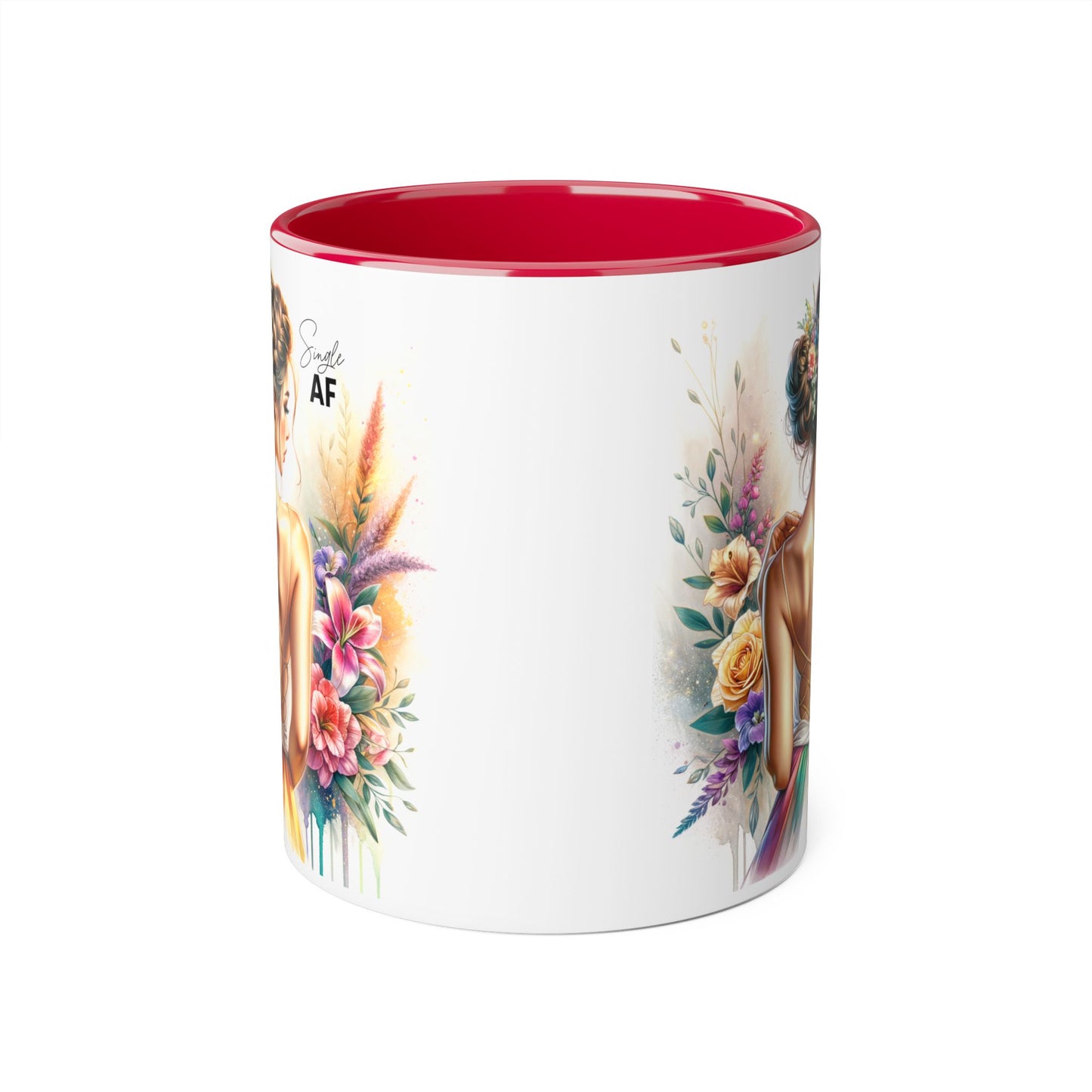 Colorful Floral Accent Mug with Inspirational Quote