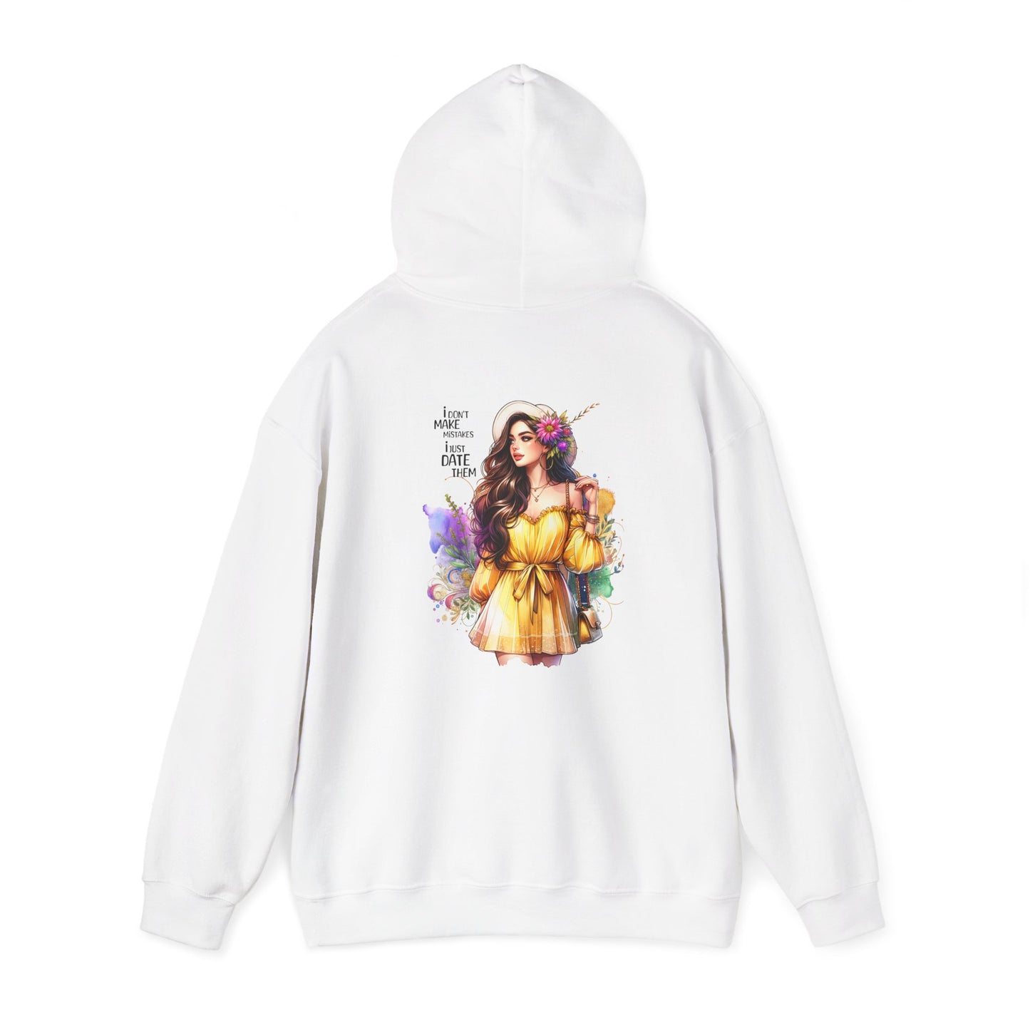 I Don`t Make Mistakes, I Just Date Them Vibrant Floral Art Hoodie - Unisex Heavy Blend Sweatshirt For Cozy Days, Ideal For Gift Giving, Casual Wear, Spring Celebrations