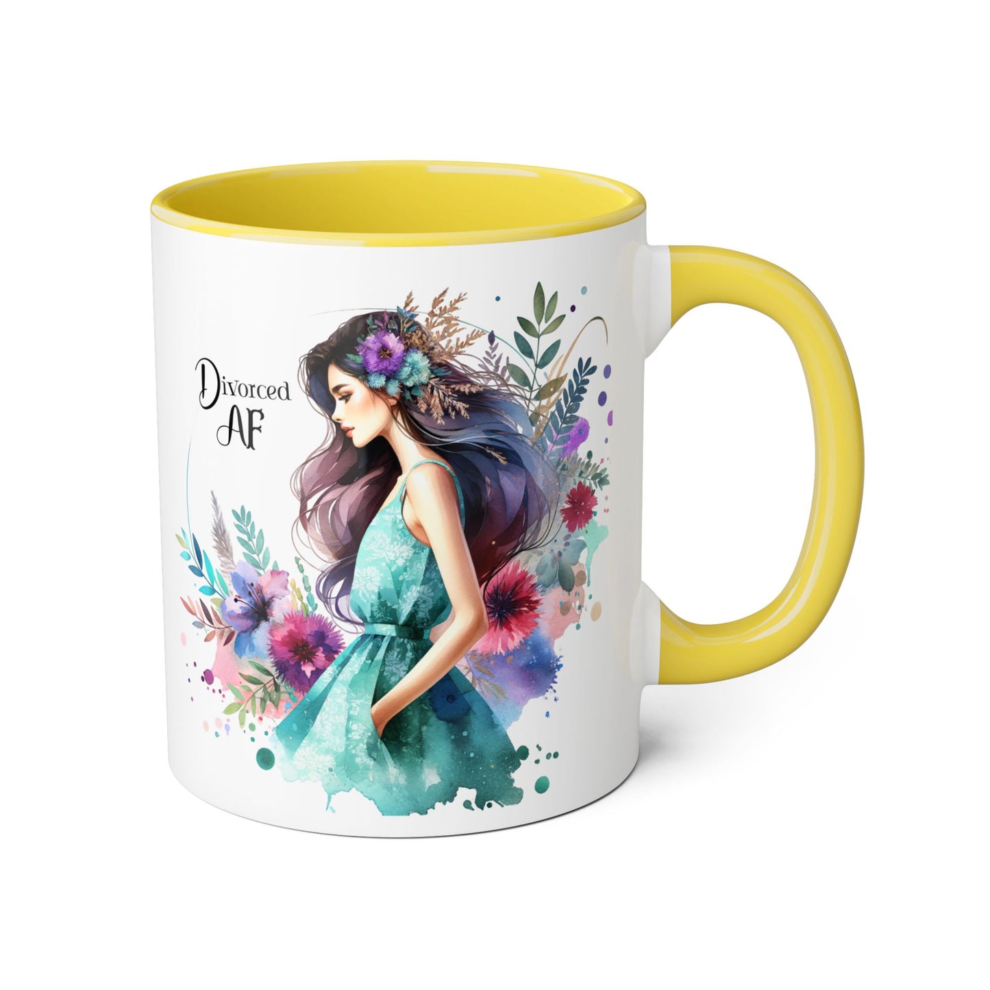 Divorced AF Accent Mug - Inspirational Coffee Cup, Unique Gift for Newly Divorced, Motivational Drinkware, Self-Care Mug