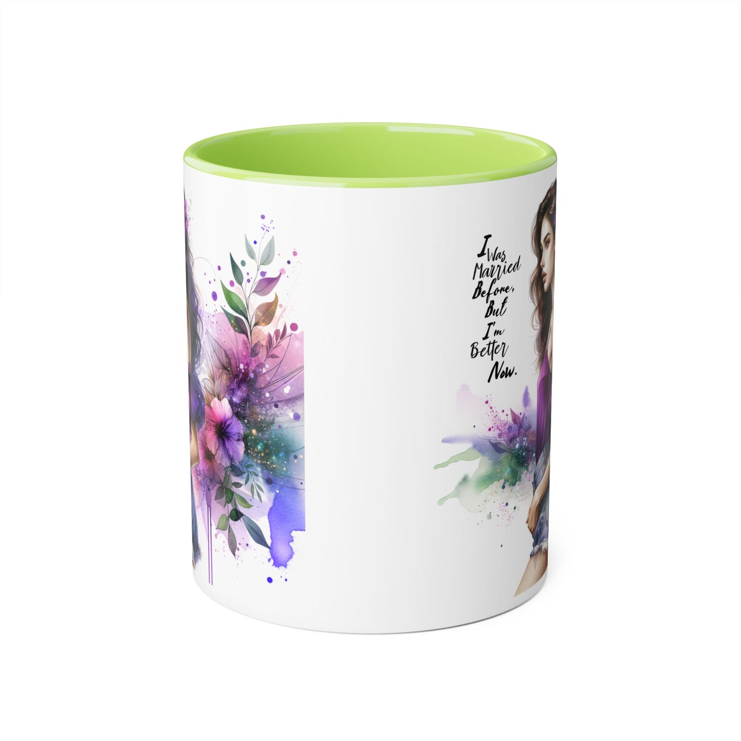 I Was Married Before But I'm Better Now Humoristic Empowered Woman Mug, Inspirational Coffee Cup, Motivational Gift for Her, Affirmation Mug, Unique Artwork Mug