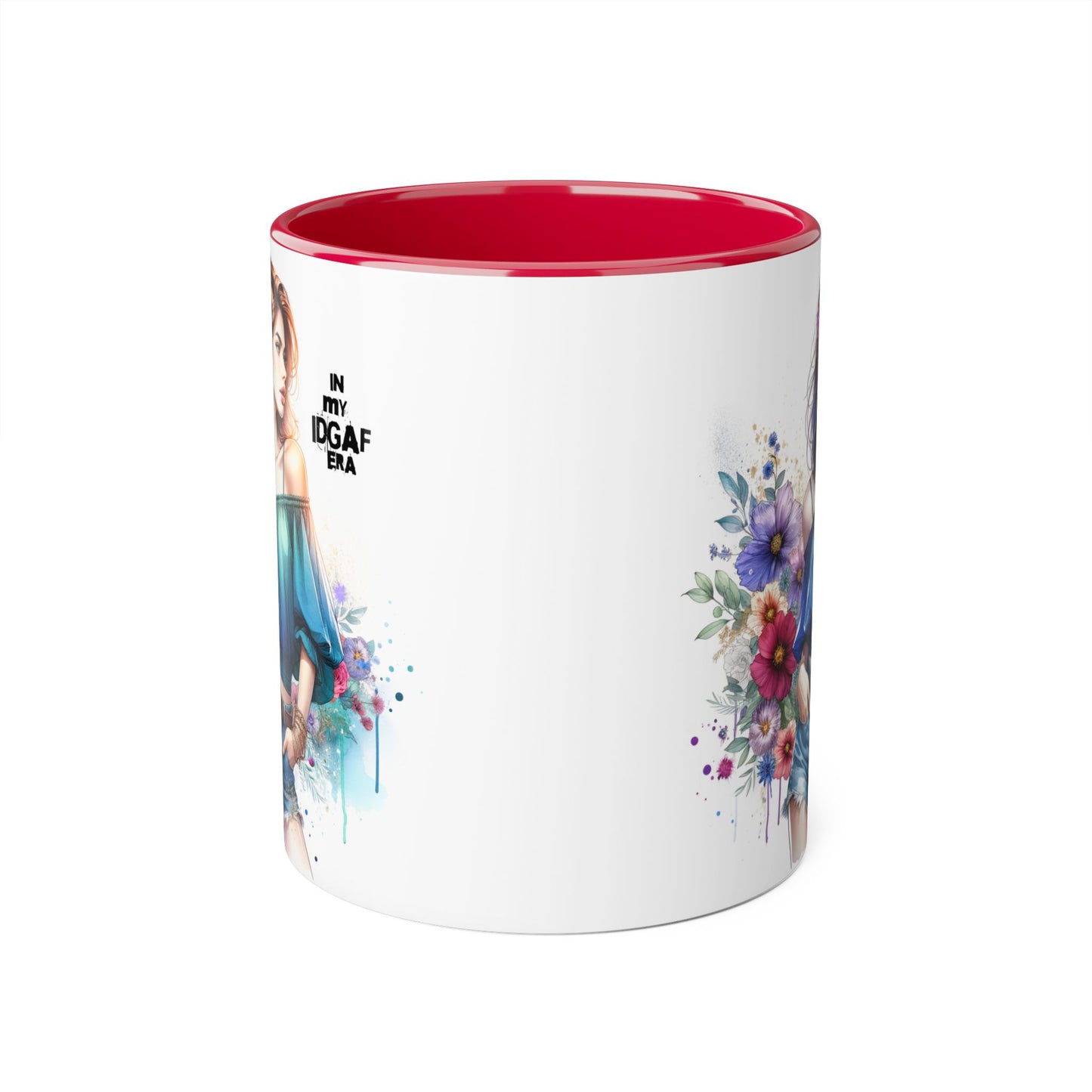 IDGAF Floral Accent Mug - Stylish Coffee Mug for Sassy Souls, Gift for Friends, Unique Home Decor, Perfect for Birthdays, Fun Collectible