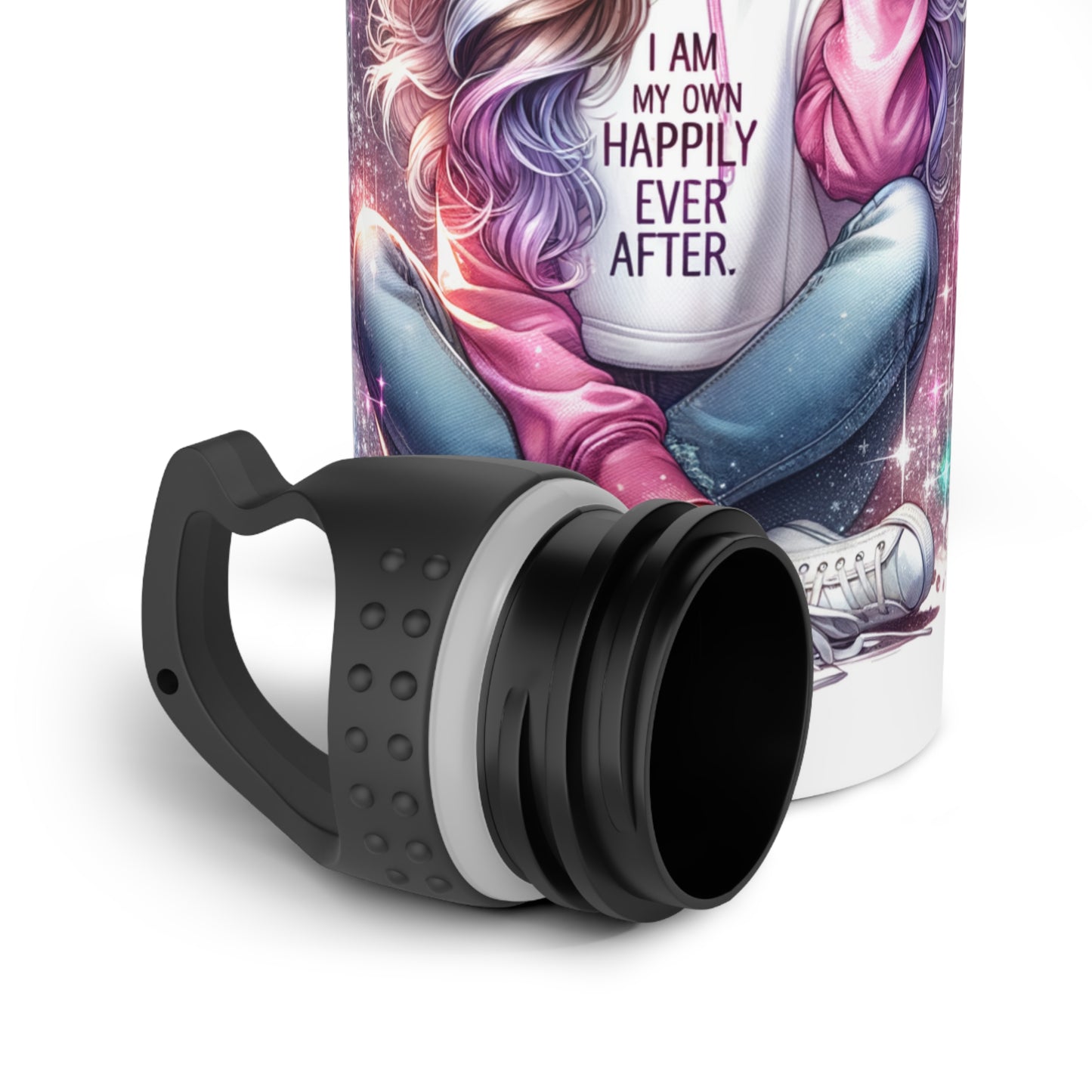 Colorful Inspirational Stainless Steel Water Bottle | 'I Am My Own Happily Ever After '