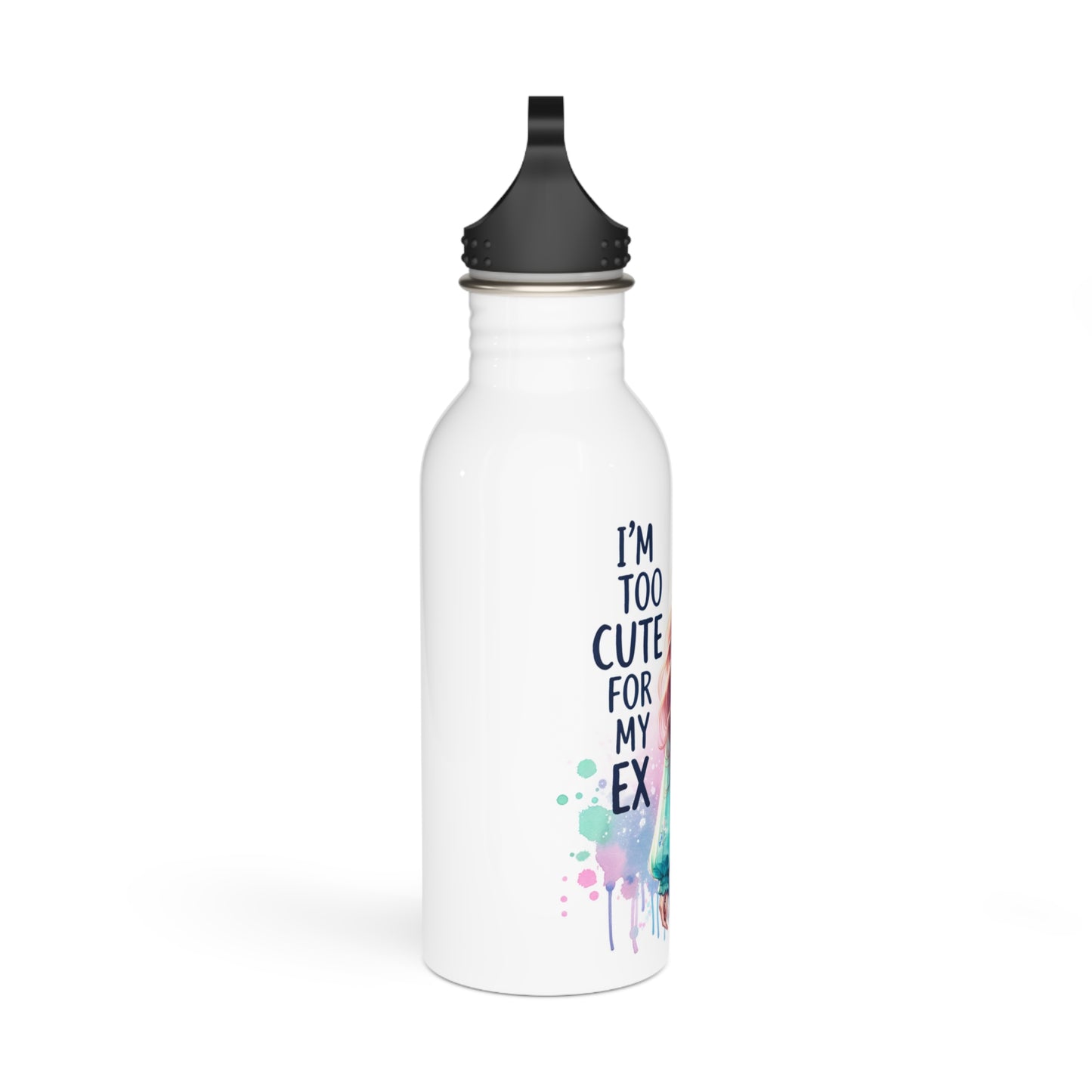 I'm Too Cute For My Ex Water Bottle | Stainless Steel Motivational Drinkware for Fitness, Gifts for Her, Cute Girl's Hydro Flask Alternative