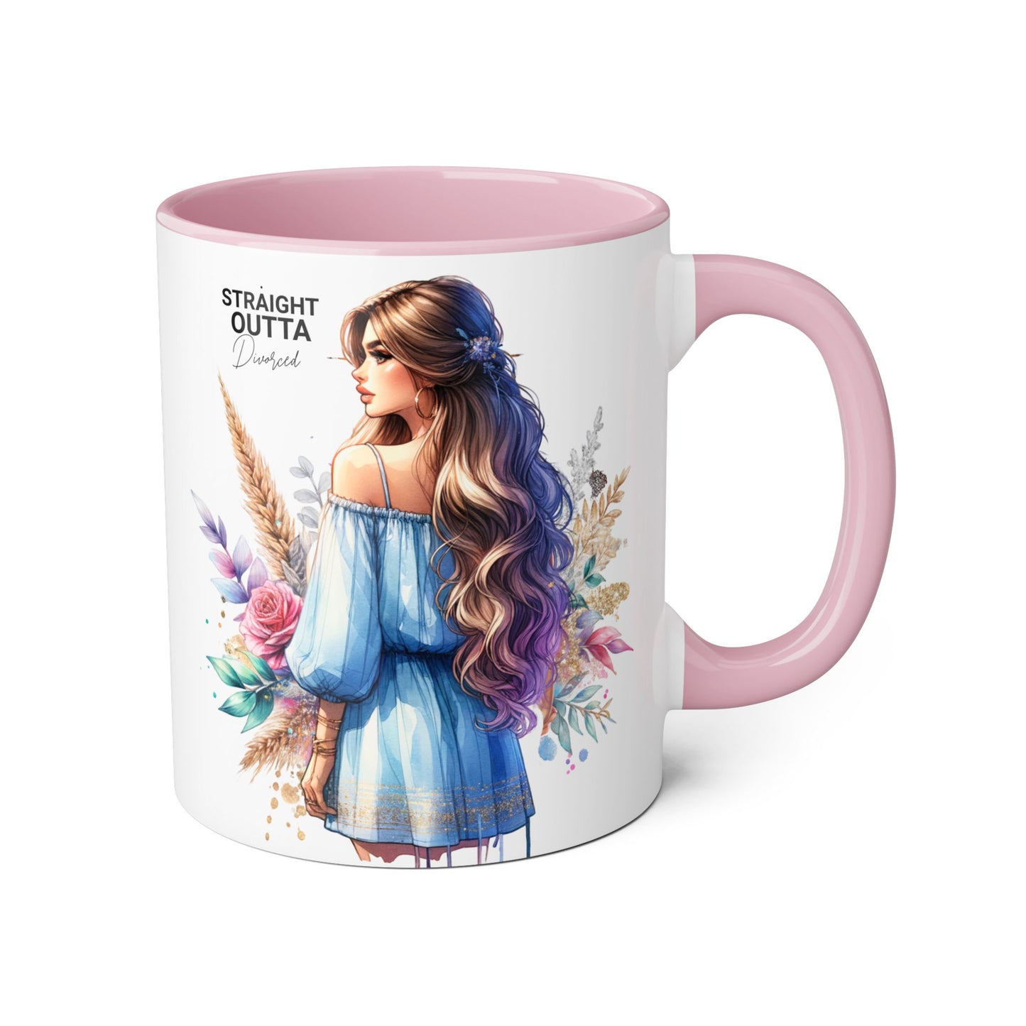Straight Outta Divorced Humoristic Artistic Accent Mug - Inspiring Gift for Her, Coffee Tea Cup, Home & Kitchen Decor, Personalized Unique Gift