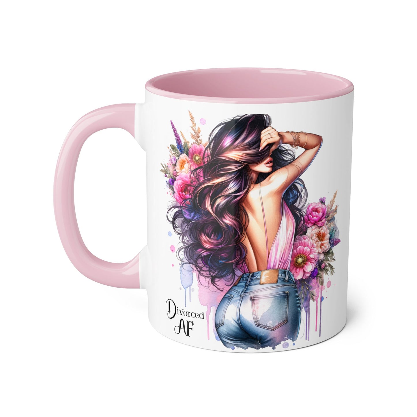 Stylish Coffee Mug, Floral Mug, Gift for Her, Divorce Mug, Affirmation Mug, Inspirational Drinkware
