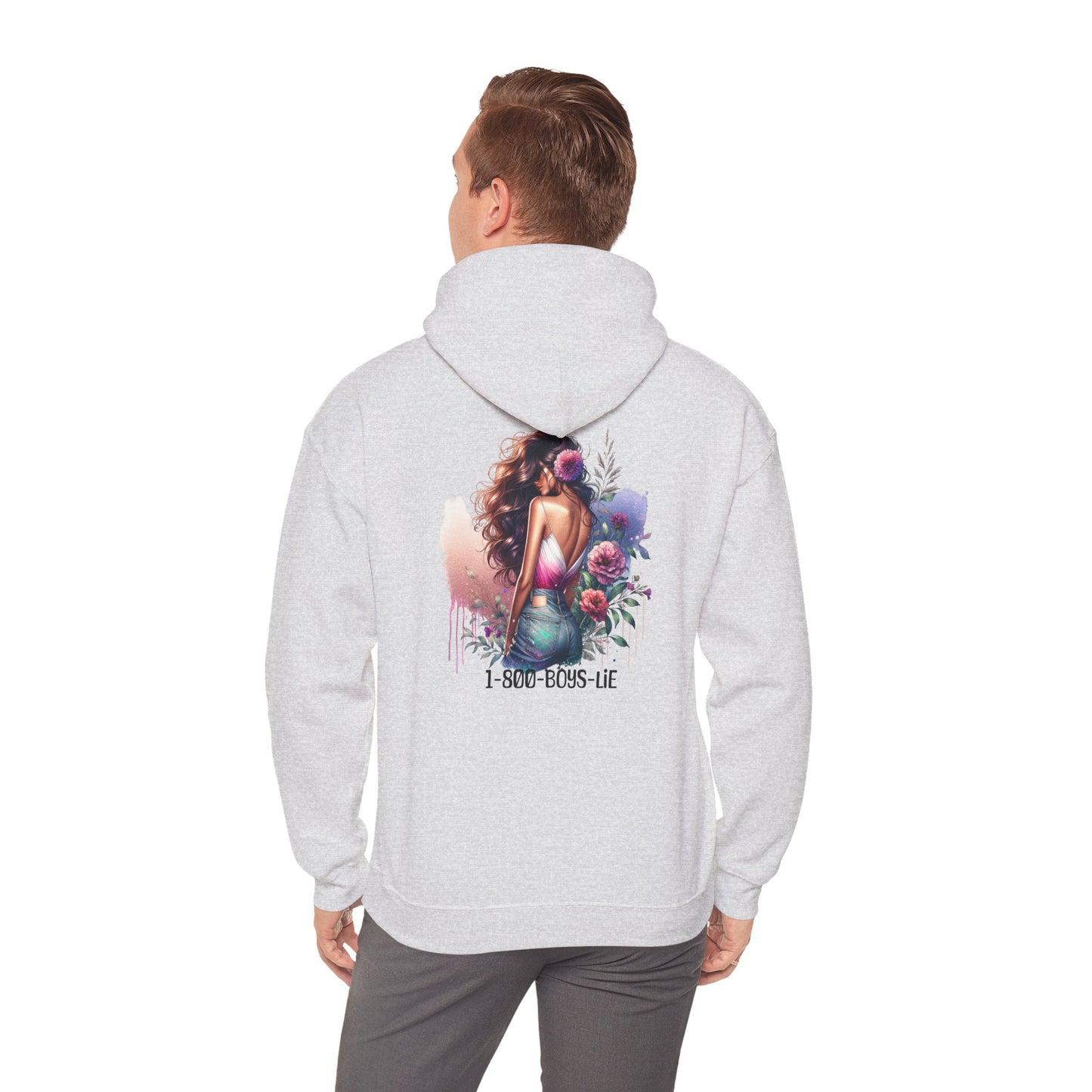 1-800-Boys-Lie Beautiful Floral Mermaid Hoodie - Unisex Heavy Blend™, Perfect for Cozy Days, Gifts, Beach Lovers, Everyday Wear