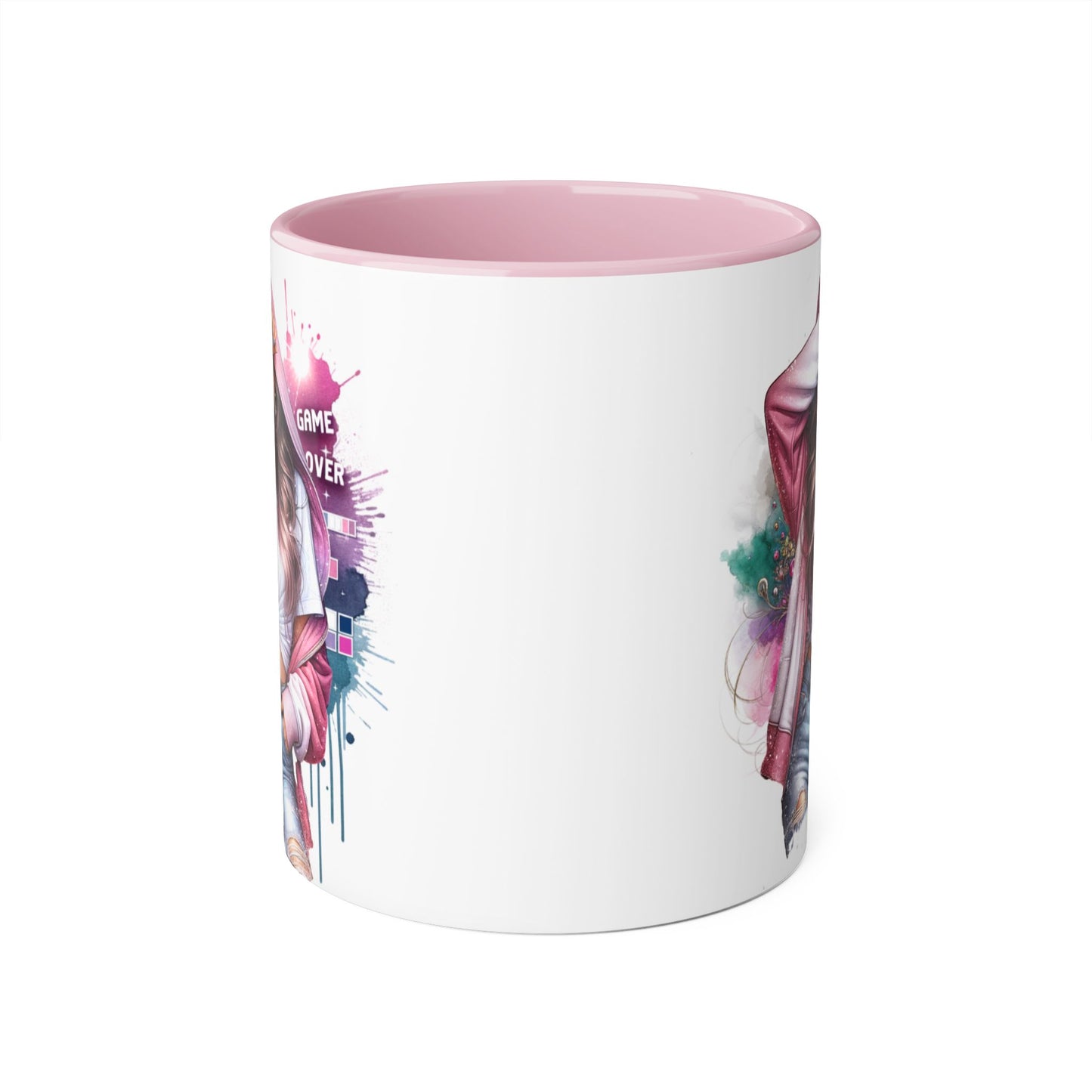 Chic Game Over Accent Mug - Stylish Coffee Cup for Gamers, Perfect Gift for Birthdays, Holidays, and Everyday Use