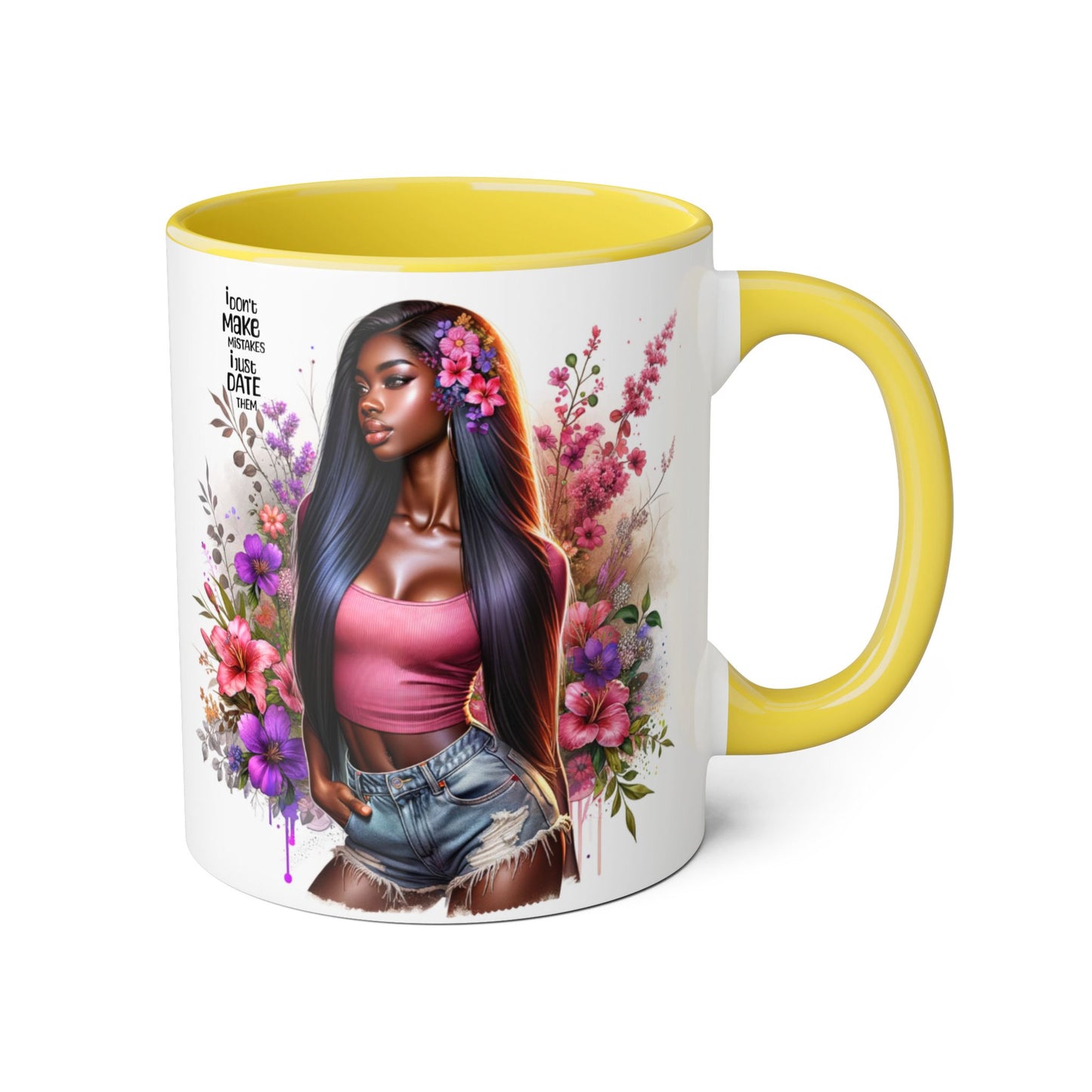 'I Don't Make Mistakes, I Date Them' Accent Mugs, 11oz
