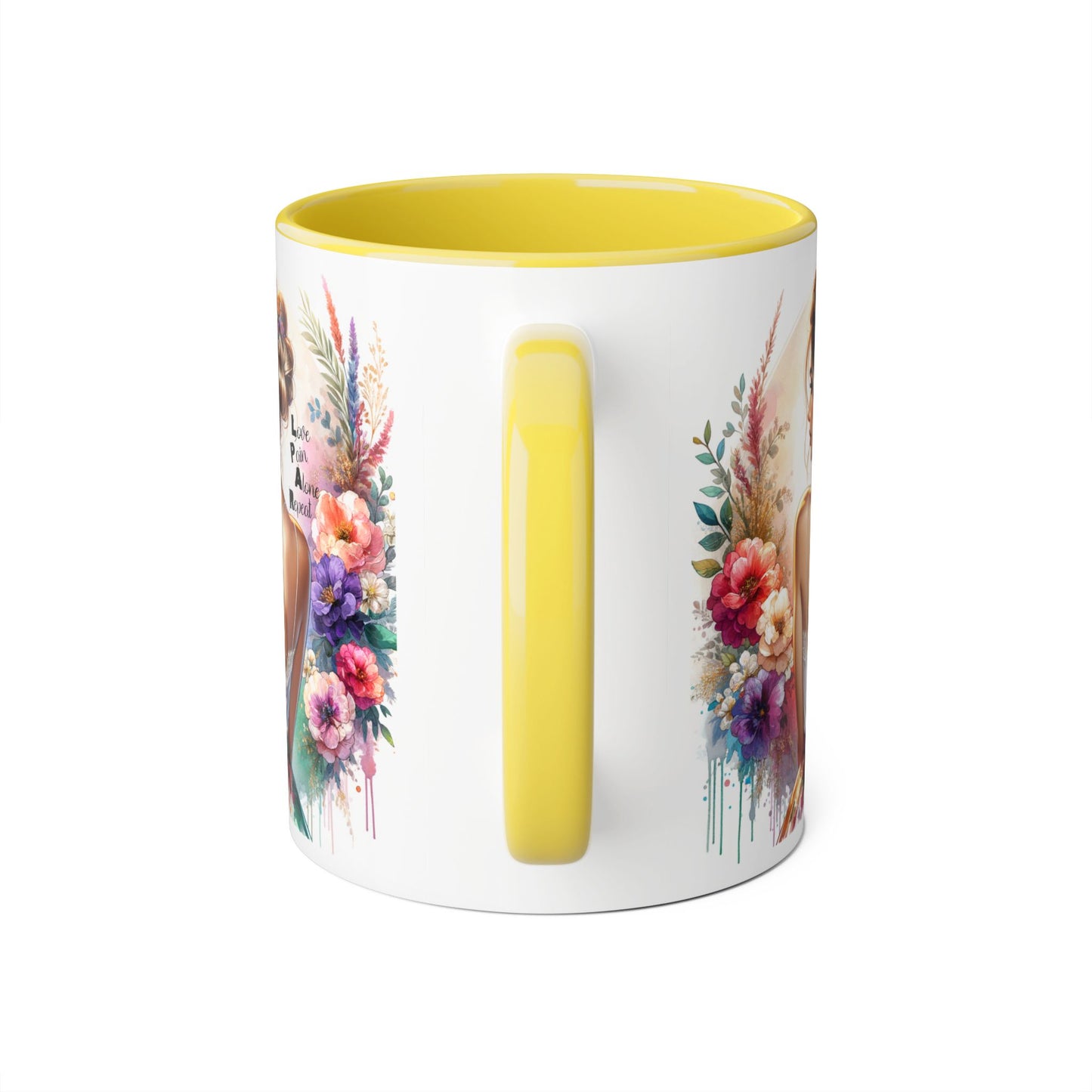 Floral Latte Mug, Inspirational Coffee Cup, Boho Style Mug, Gift for Her, Art Print Mug, Relaxing Beverage Mug