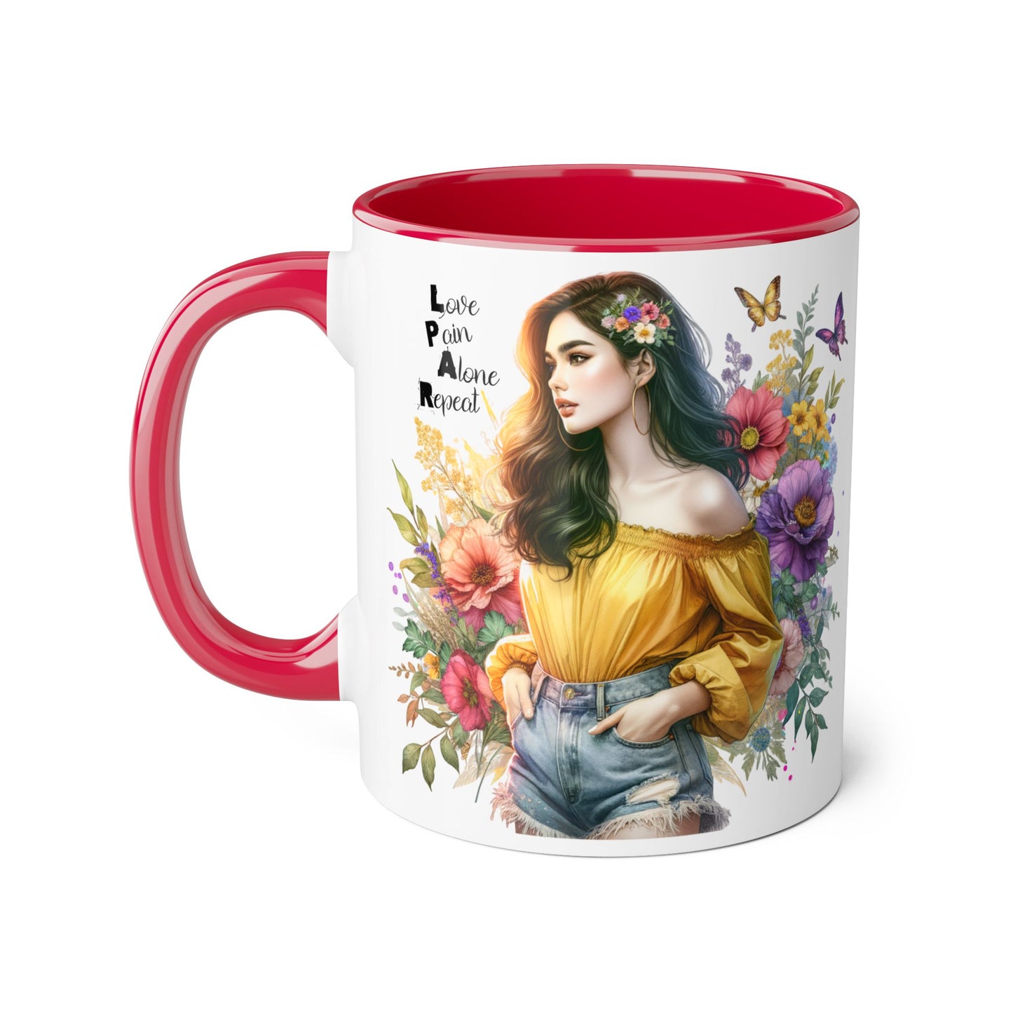Whimsical Floral Accent Mug, Inspirational Gift for Friends, Nature Lovers, Home Décor, Coffee/Tea Mug, Unique Art
