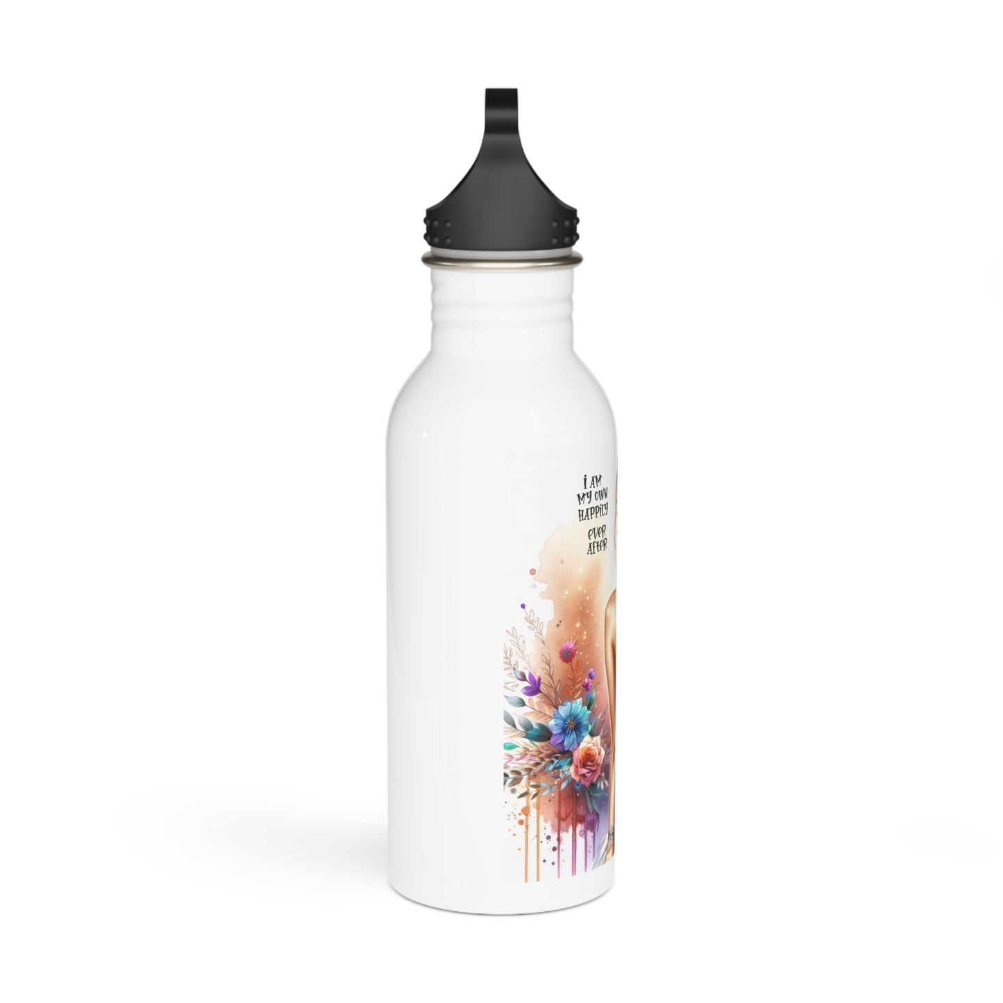 I Am My Own Happily Ever After Floral Inspirational Stainless Steel Water Bottle - Eco-Friendly Outdoor Drinkware