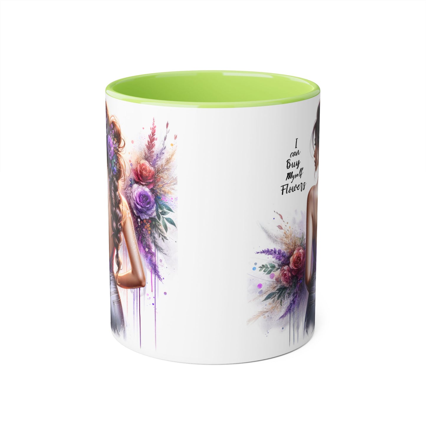 I Can Buy Myself Flowers Floral Artwork Accent Mug, Gift for Flower Lovers, Inspirational Coffee Cup, Unique Home Decor, Mother's Day Present