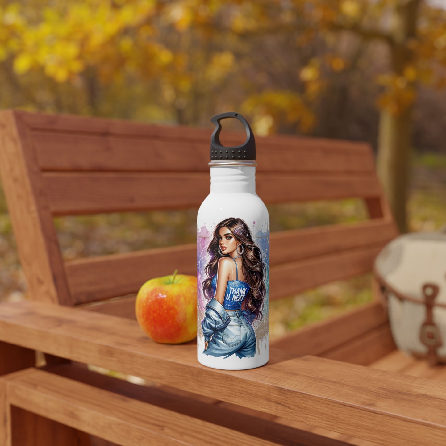 Thank U, Next Stainless Steel Water Bottle with Inspirational Design | Perfect for Fitness, Outdoors, Gifts, Motivational Quotes, Daily Use
